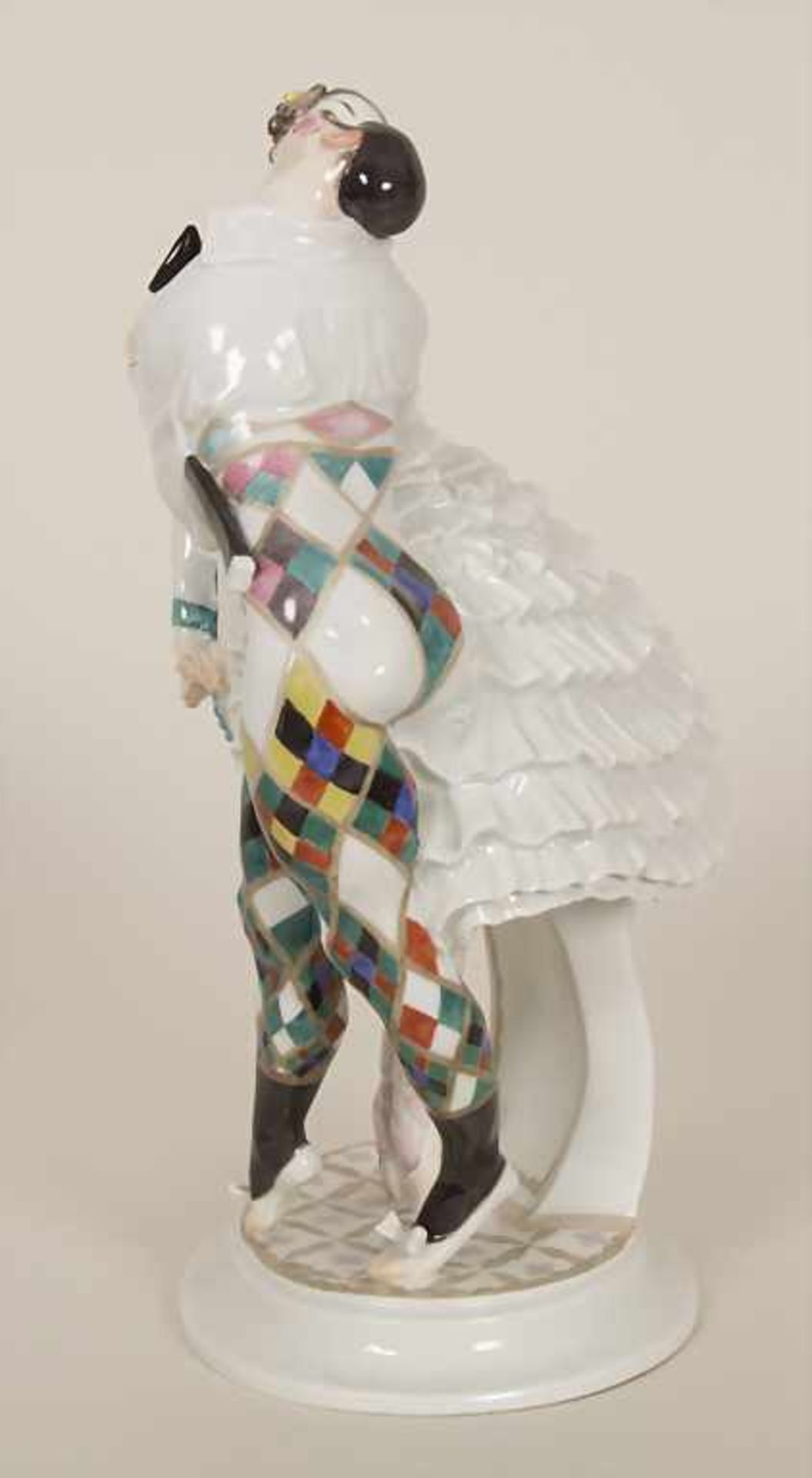 Art Déco Figurengruppe 'Harlekin und Columbine' aus der Serie 'Ballett Karneval' / A figural - Bild 2 aus 8