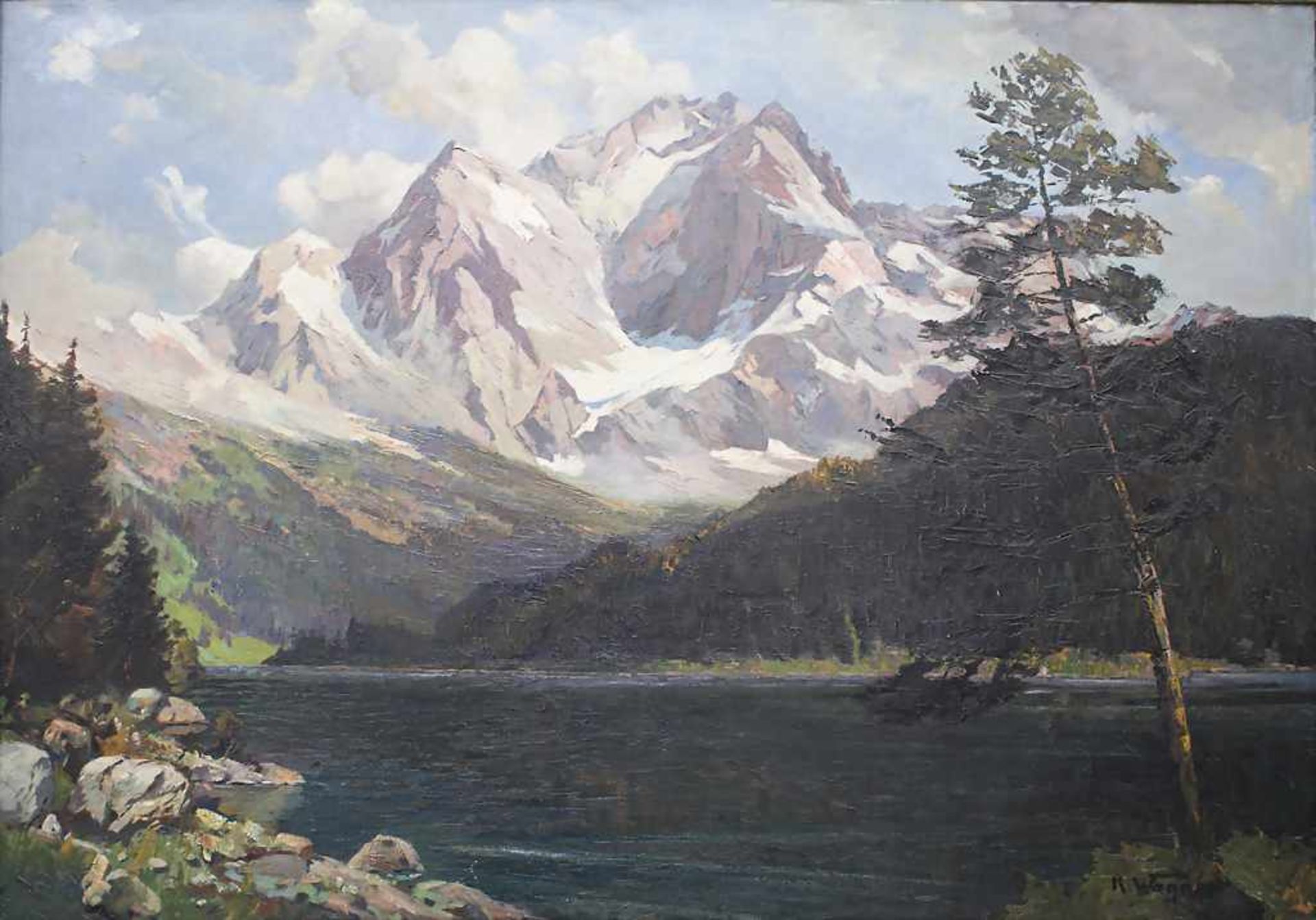 Karl Wagner (1796-1867), 'Bewaldete Alpenlandschaft mit Bergsee' / 'A forested mountain with lake'