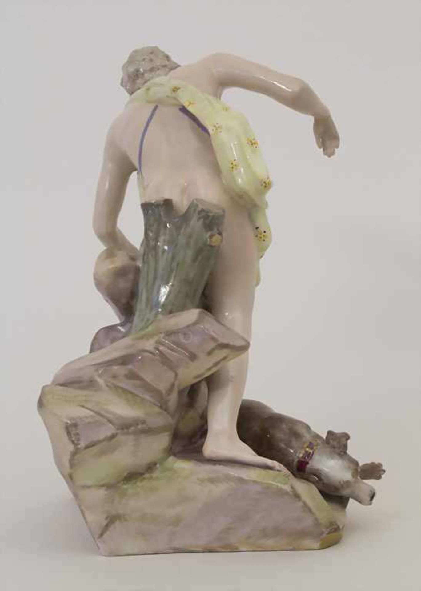 Jüngling mit Jagdhund / A boy with a hunting dog, Meissen, 19. Jh.Material: Porzellan, polychrom - Bild 4 aus 4