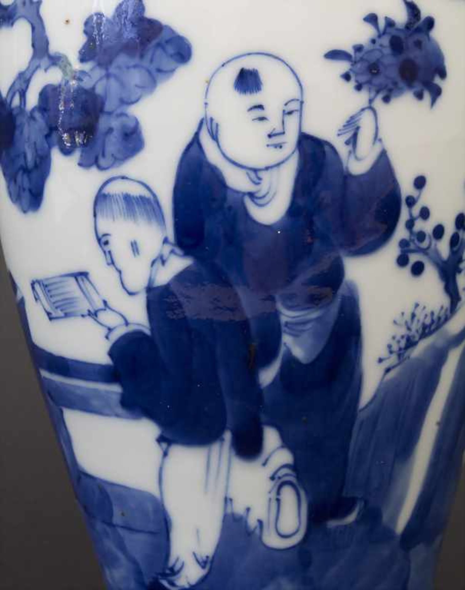 Deckelvase, Kangxi-Periode, ChinaMaterial: Porzellan, mit Blaumalerei,Marke: vier Felder Marke,Maße: - Bild 8 aus 8