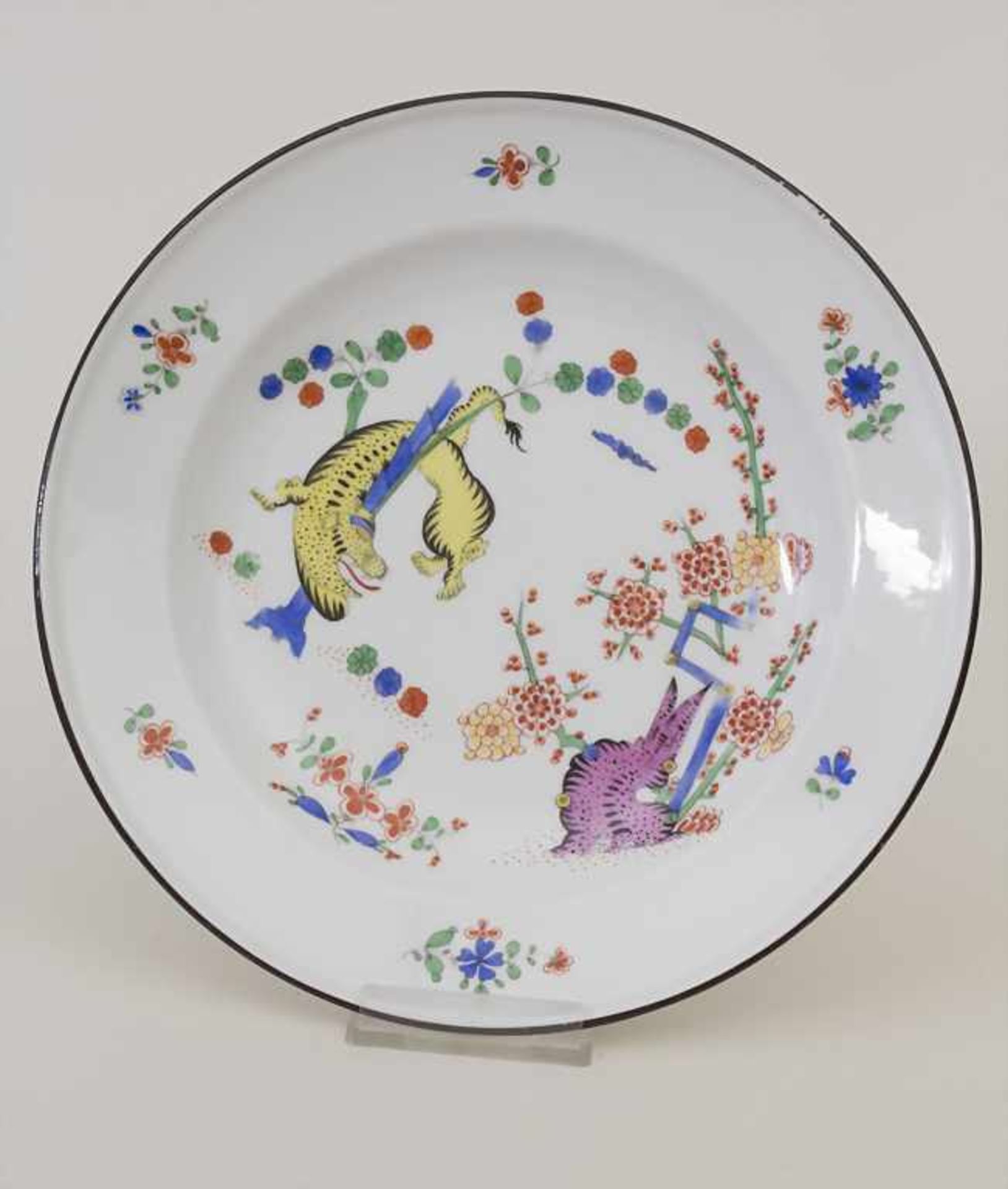 Teller 'Gelber Tiger' / A plate 'Yellow Tiger', aus der Königlichen Hof-Silberkammer, Meissen,