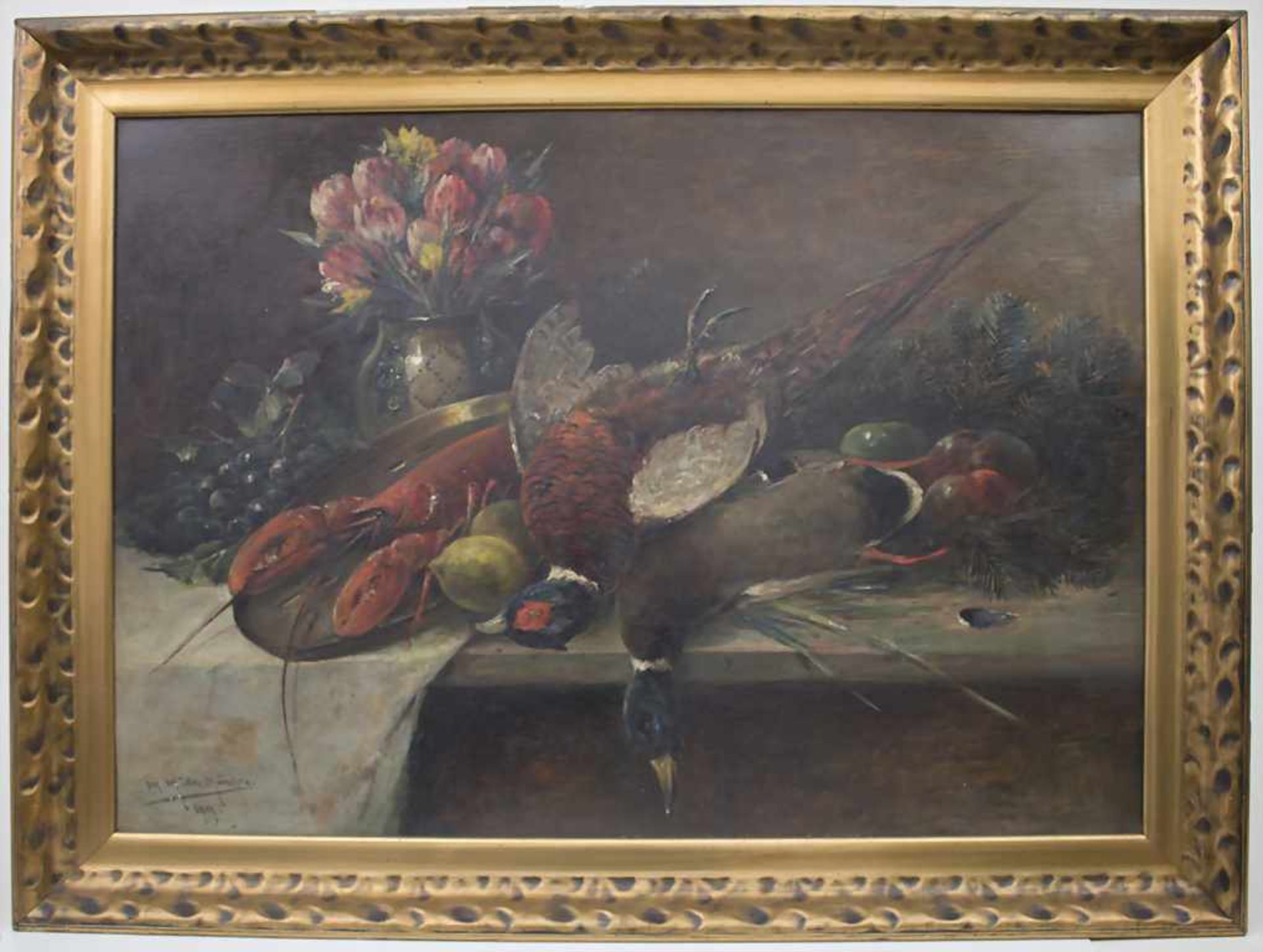 Moritz Müller (1869-1934), 'Stillleben mit Hummer und Fasan' / 'A still life with lobster and - Image 2 of 5
