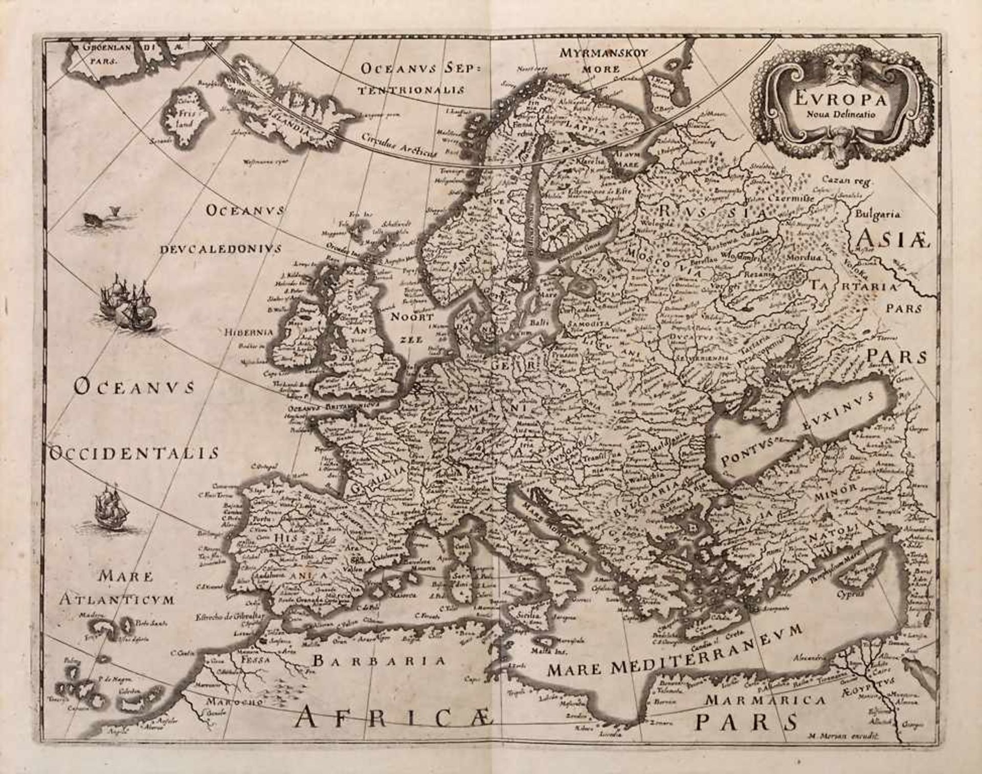 Historische Karte 'Europa' / A historic view of EuropeAus Merians Theatrum Europaeum, 1635,Titel:
