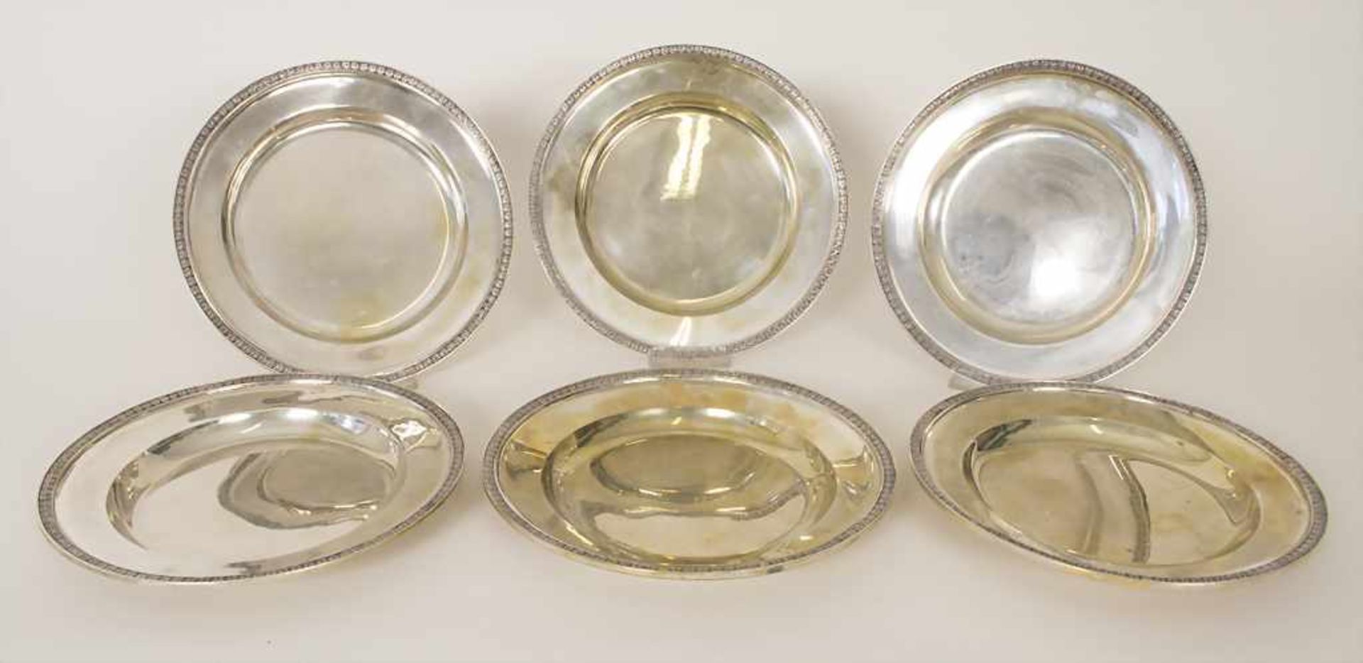 6 Silberteller / 6 silver plates, Johann Christian Sick, Stuttgart, um 1810Material: Silber 13