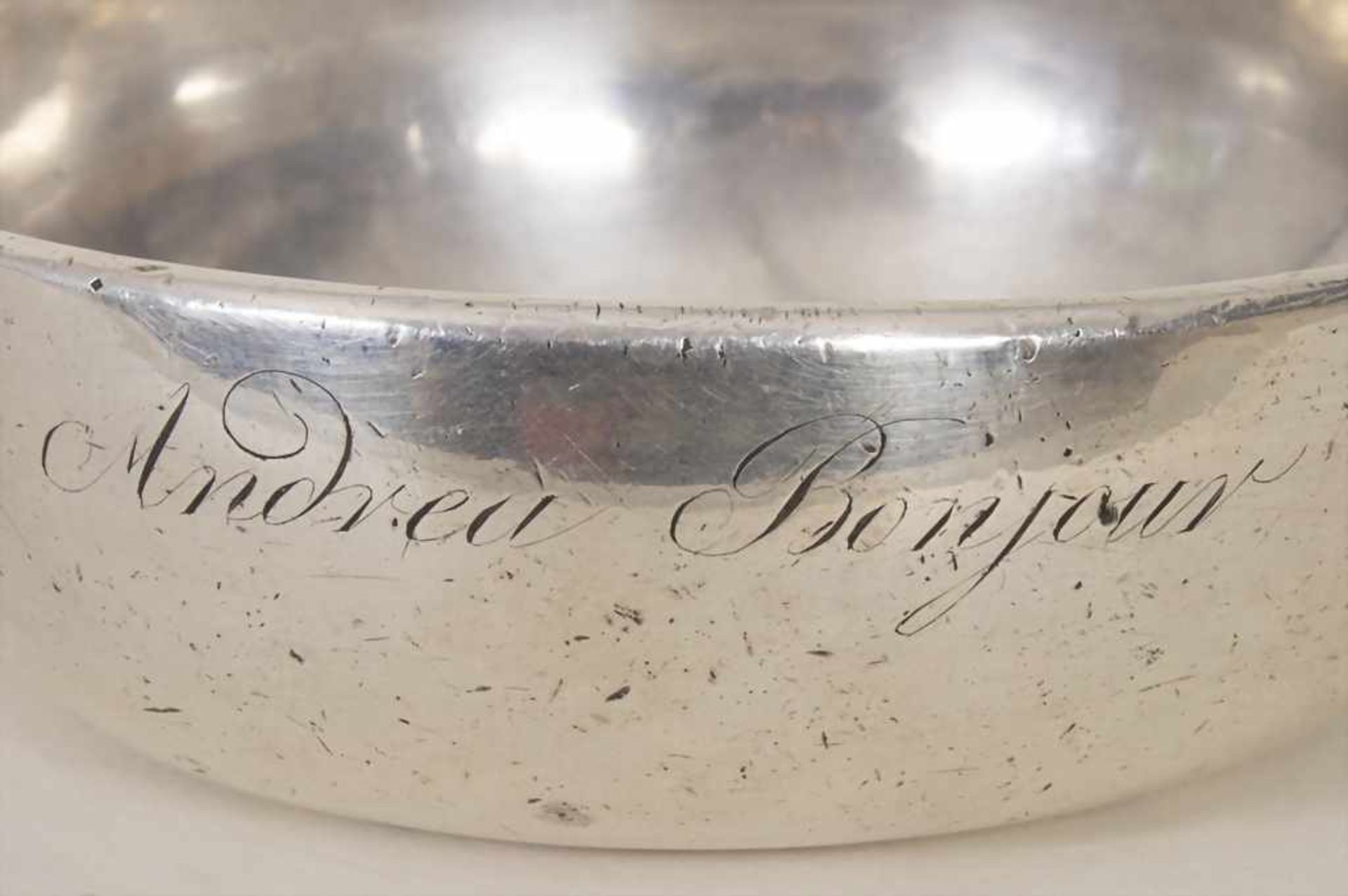 Weinprobierschale / A test vin / A silver wine tasting bowl, Pierre-Jean Meunier, Paris, um - Bild 2 aus 5