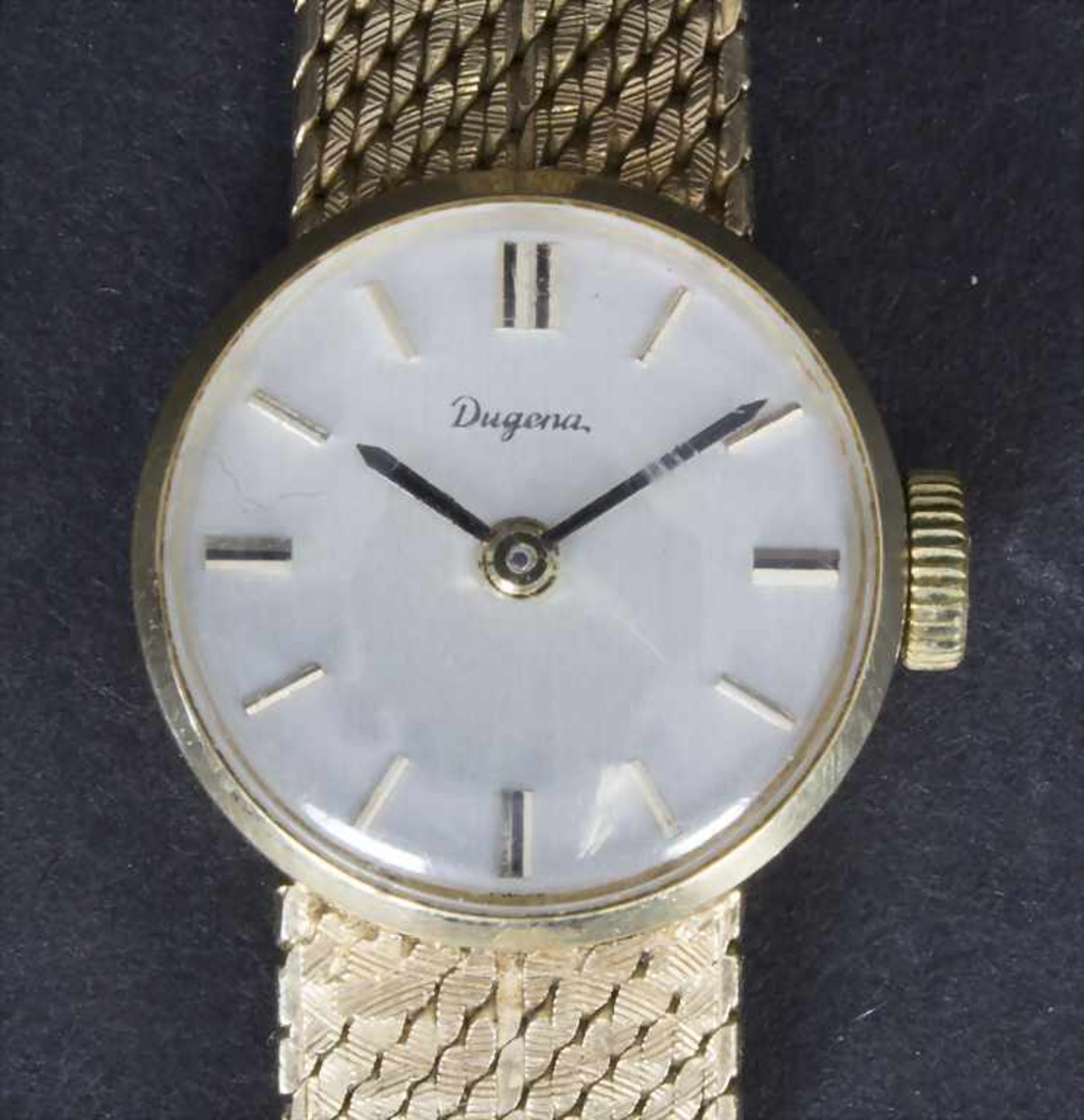 Damenuhren / A ladies wrist watch, Dugena, um 1960Material: GG 585/000,Werk: Handaufzug,Zifferblatt: