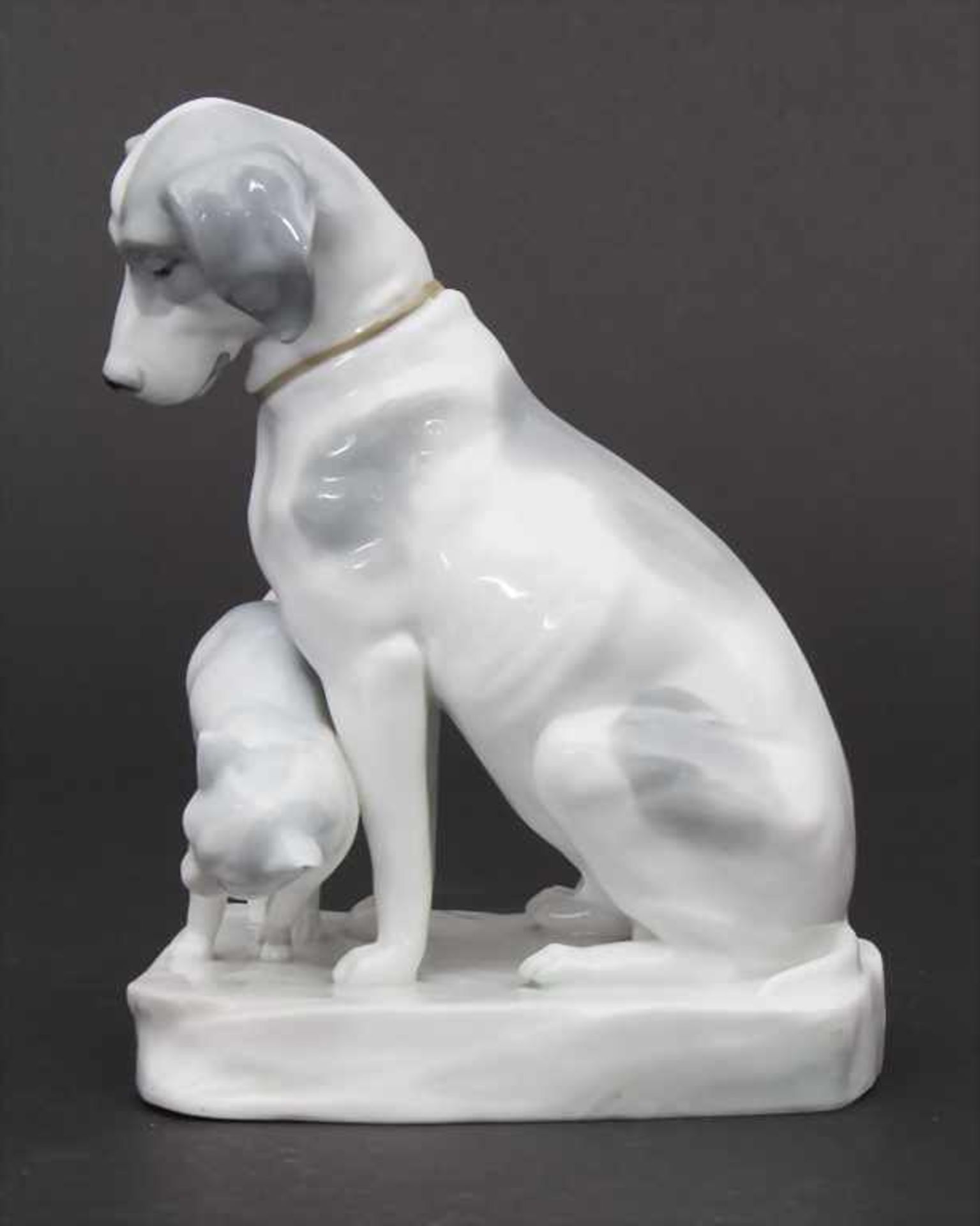 Jugendstil Tierfigurengruppe 'Hund und Katze' / An Art Nouveau figural group of a cat and a dog, - Image 4 of 6