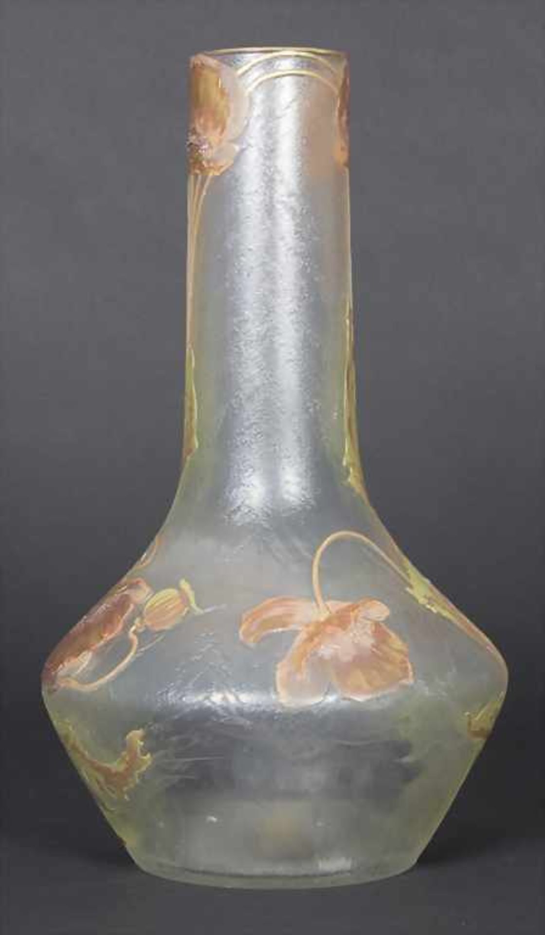 Jugendstil Vase mit Mohnblüten / An Art Nouveau vase with poppy flowers, Mont Joye/Legras et Cie., - Image 4 of 8