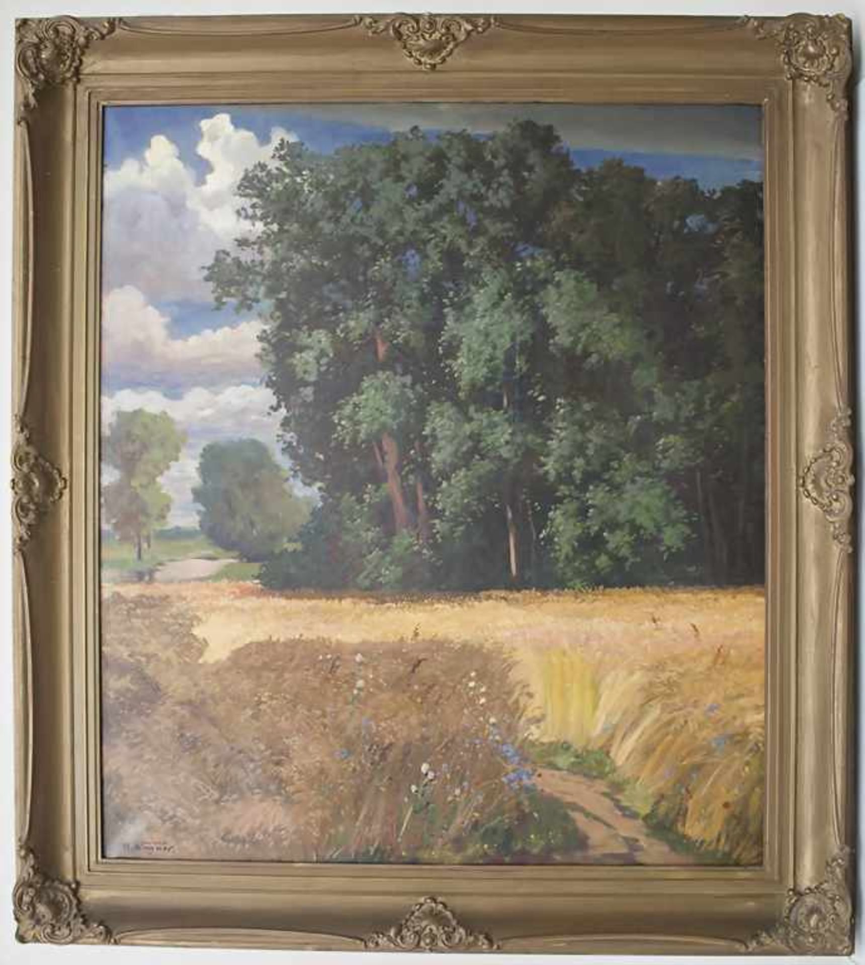 Karl Wagner (1796-1867), 'Weizenfeld am Waldrand' / 'A wheat field by the forest'Technik: Öl auf - Image 2 of 5
