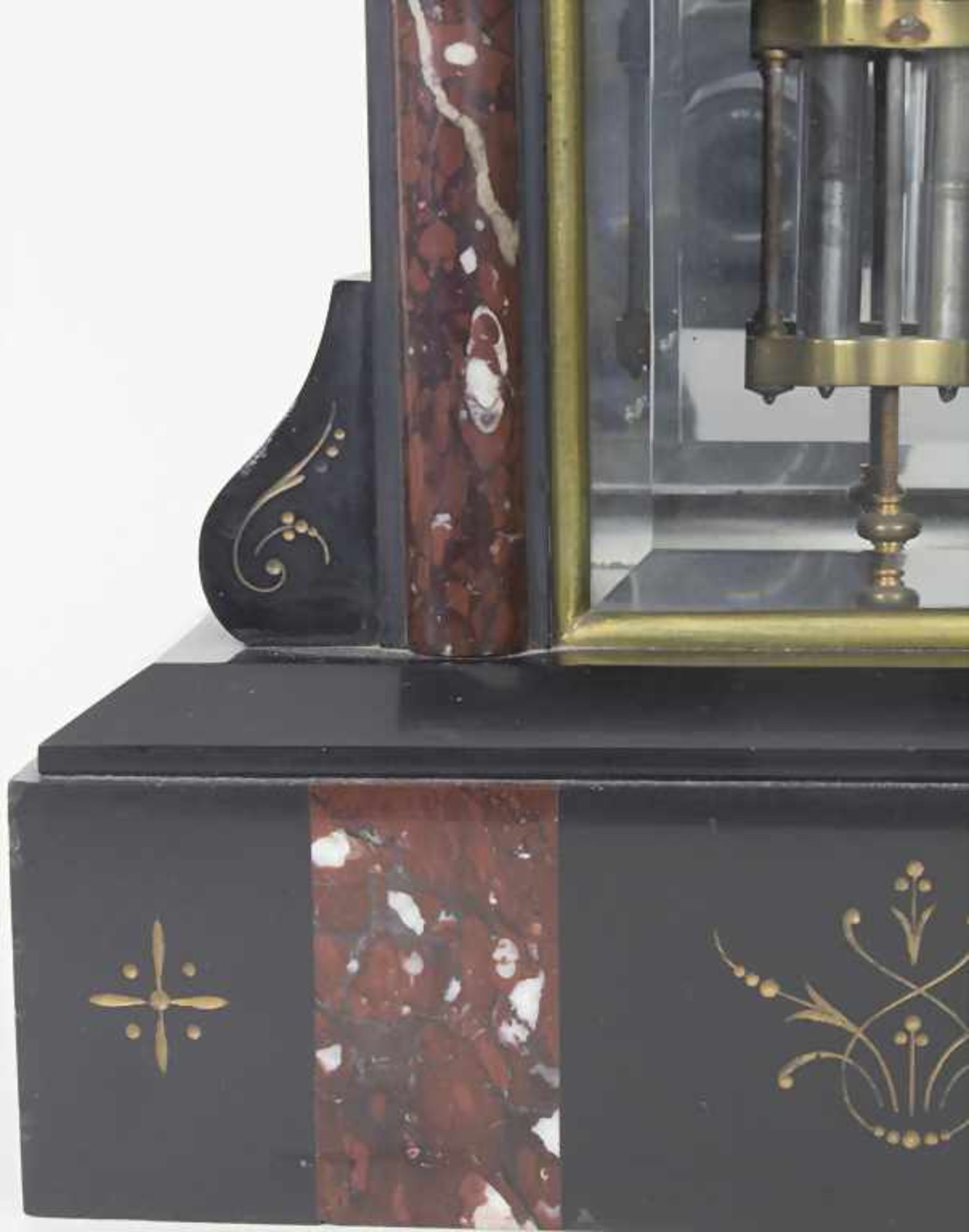 Kaminuhr, A table clock, Frankreich um 1900Gehäuse: Marmor in unt. Farben,Uhrwerk: - Bild 8 aus 8
