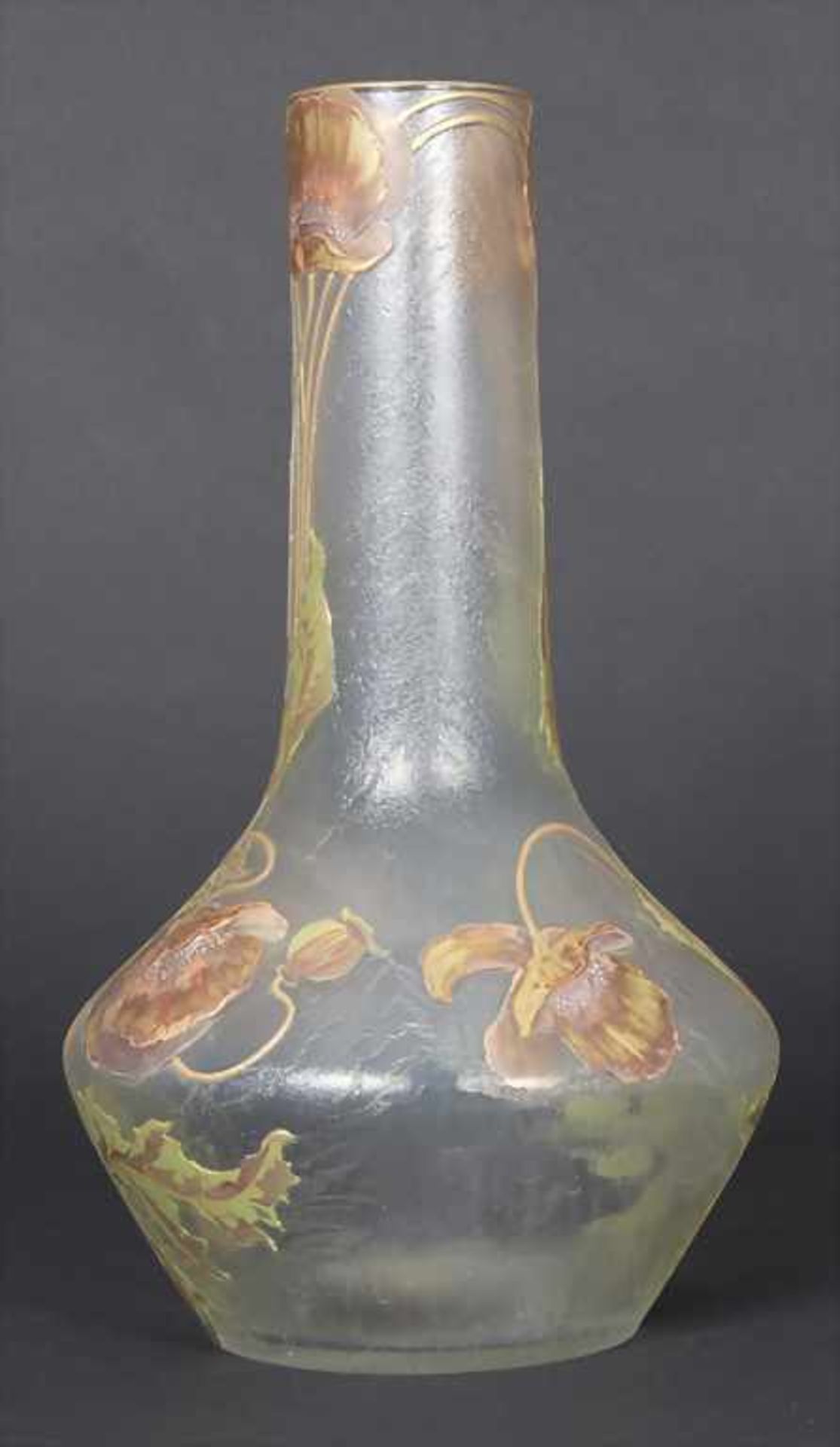 Jugendstil Vase mit Mohnblüten / An Art Nouveau vase with poppy flowers, Mont Joye/Legras et Cie., - Image 2 of 8