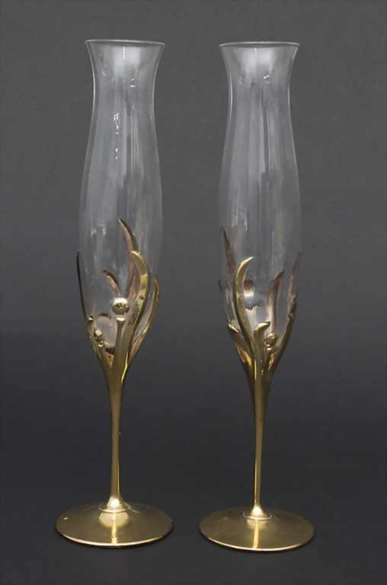 Sektflasche mit zwei Flöten / A champagne bottle with 2 glasses, Luigi Colani, - Image 3 of 5