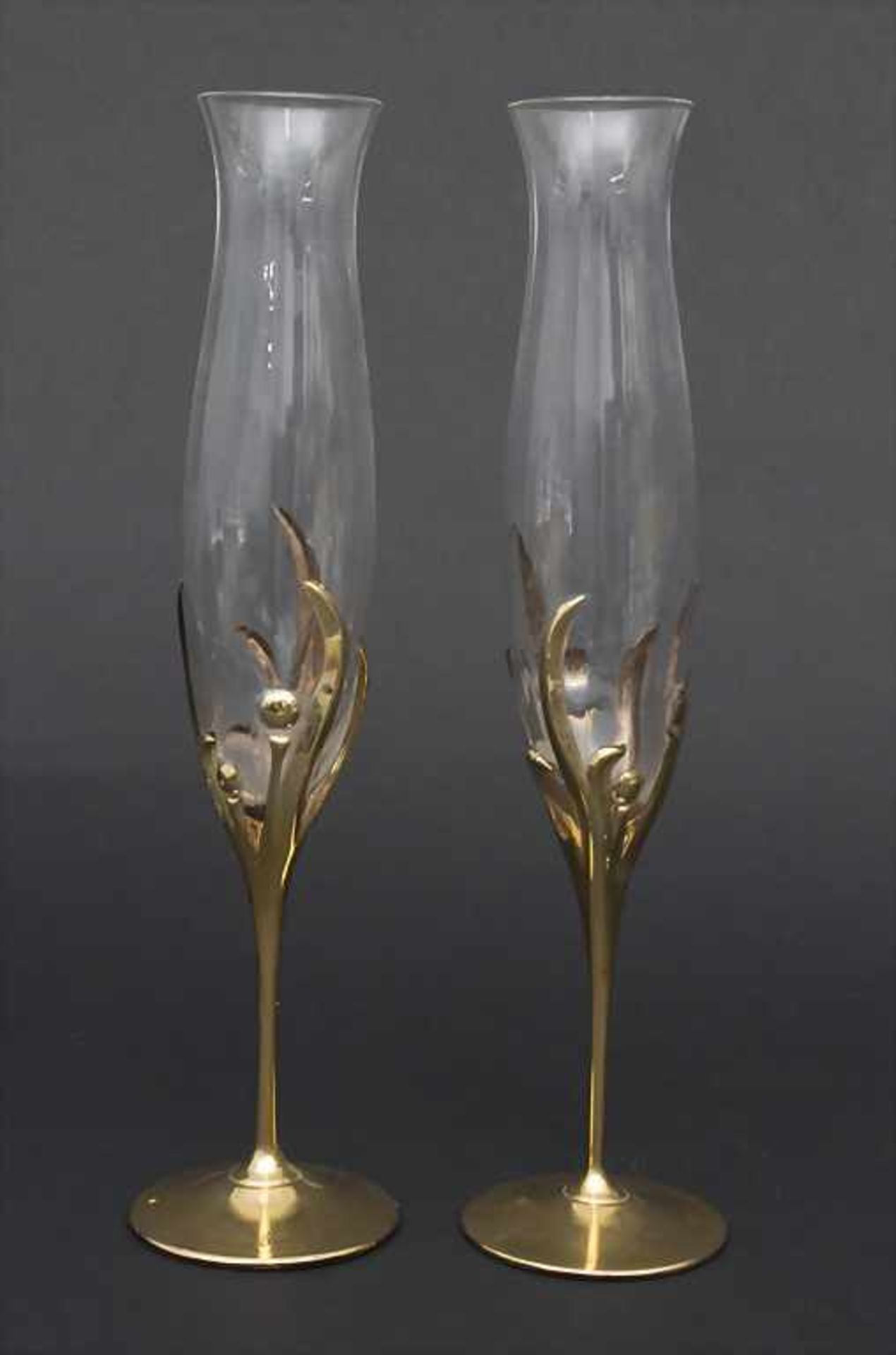 Sektflasche mit zwei Flöten / A champagne bottle with 2 glasses, Luigi Colani, - Bild 3 aus 5