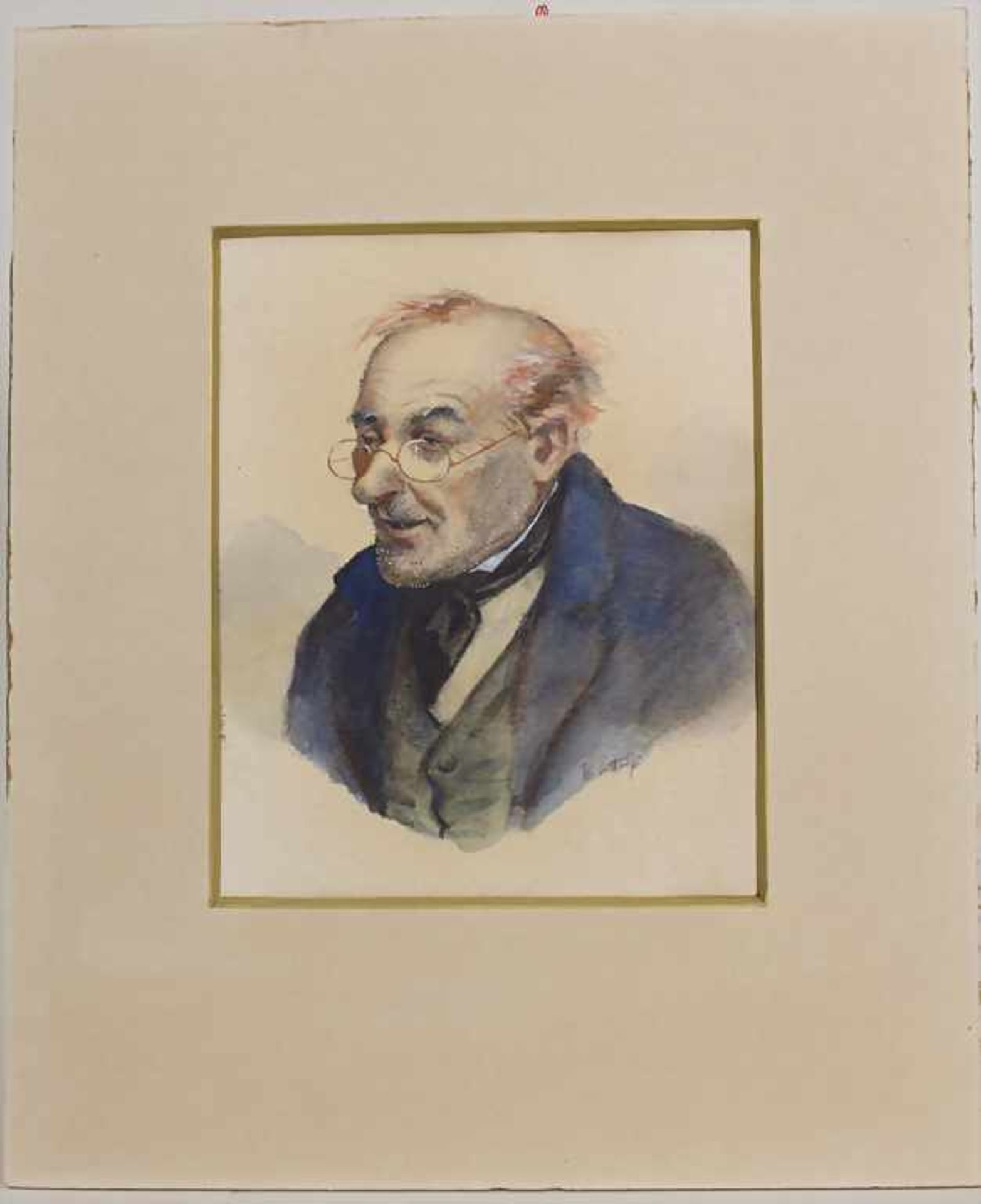 W. Bach (19./20. Jh.), 'Porträt eines alten Herren' / 'A portrait of an old man'Technik: Aquarell - Image 2 of 5