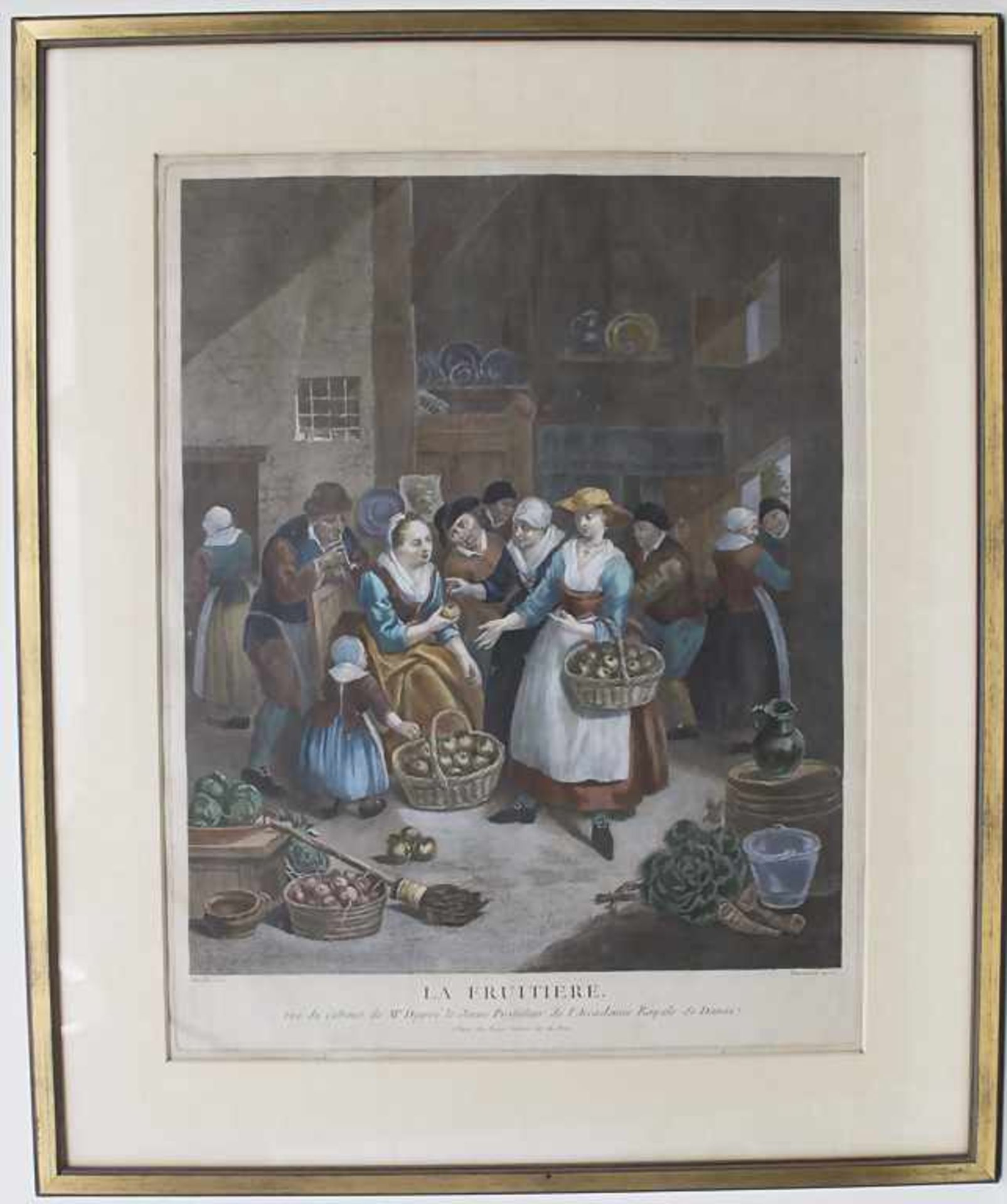 Jacques Firmin Beauvarlet (1731-1797), 'La Fruitière'Nach Vanasse,Technik: Kupferstich auf Papier, - Image 2 of 5