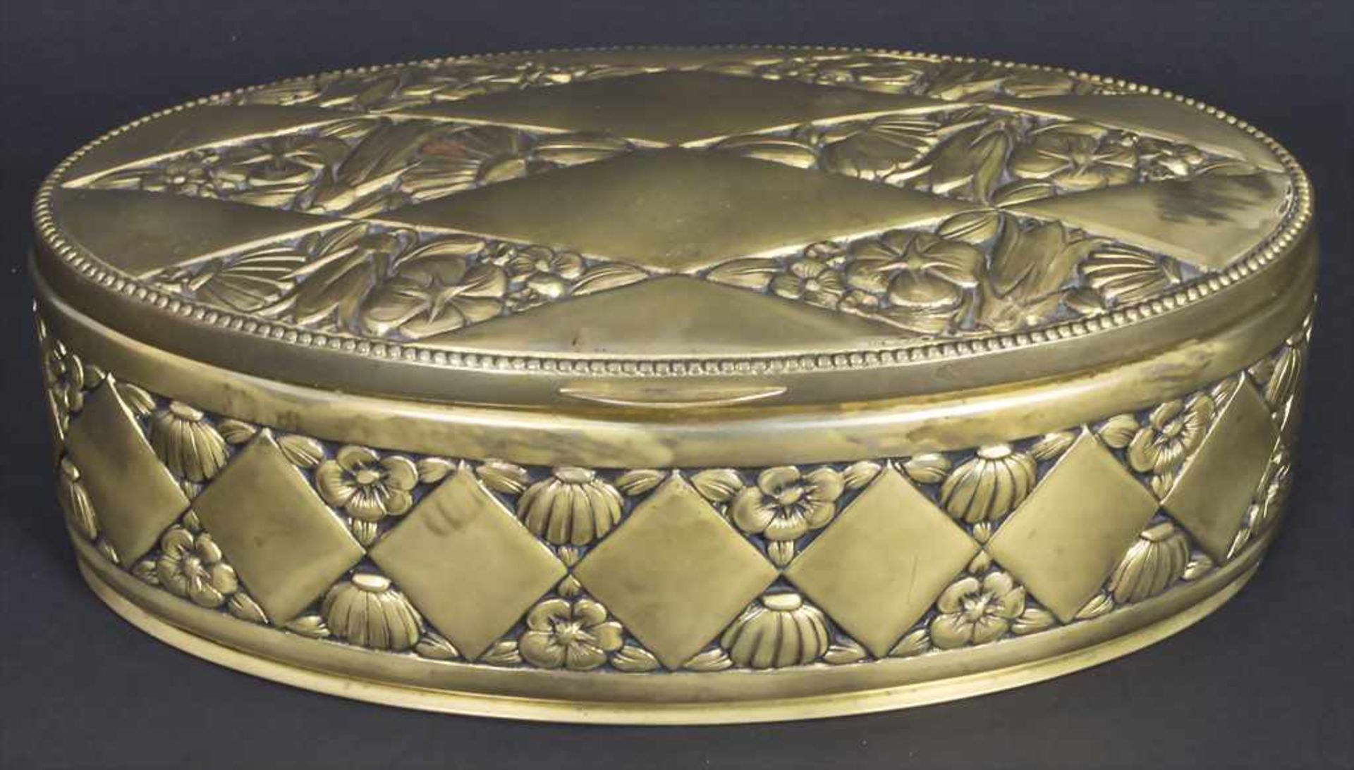Jugendstil Deckeldose / An Art Nouveau lidded bowl, Erhard & Söhne, Schwäbisch Gmünd, Entwurf wohl