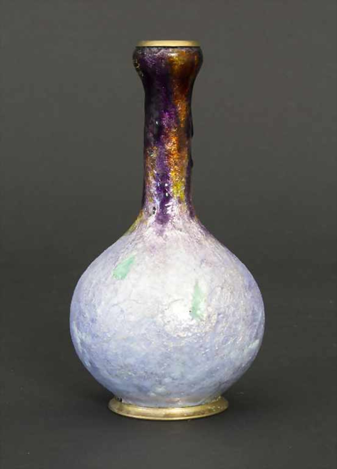 Jugendstil Emaille-Vase / An enamelled Art Nouveau vase, Minary, Limoges, um 1915Material: Kupfer, - Image 2 of 5