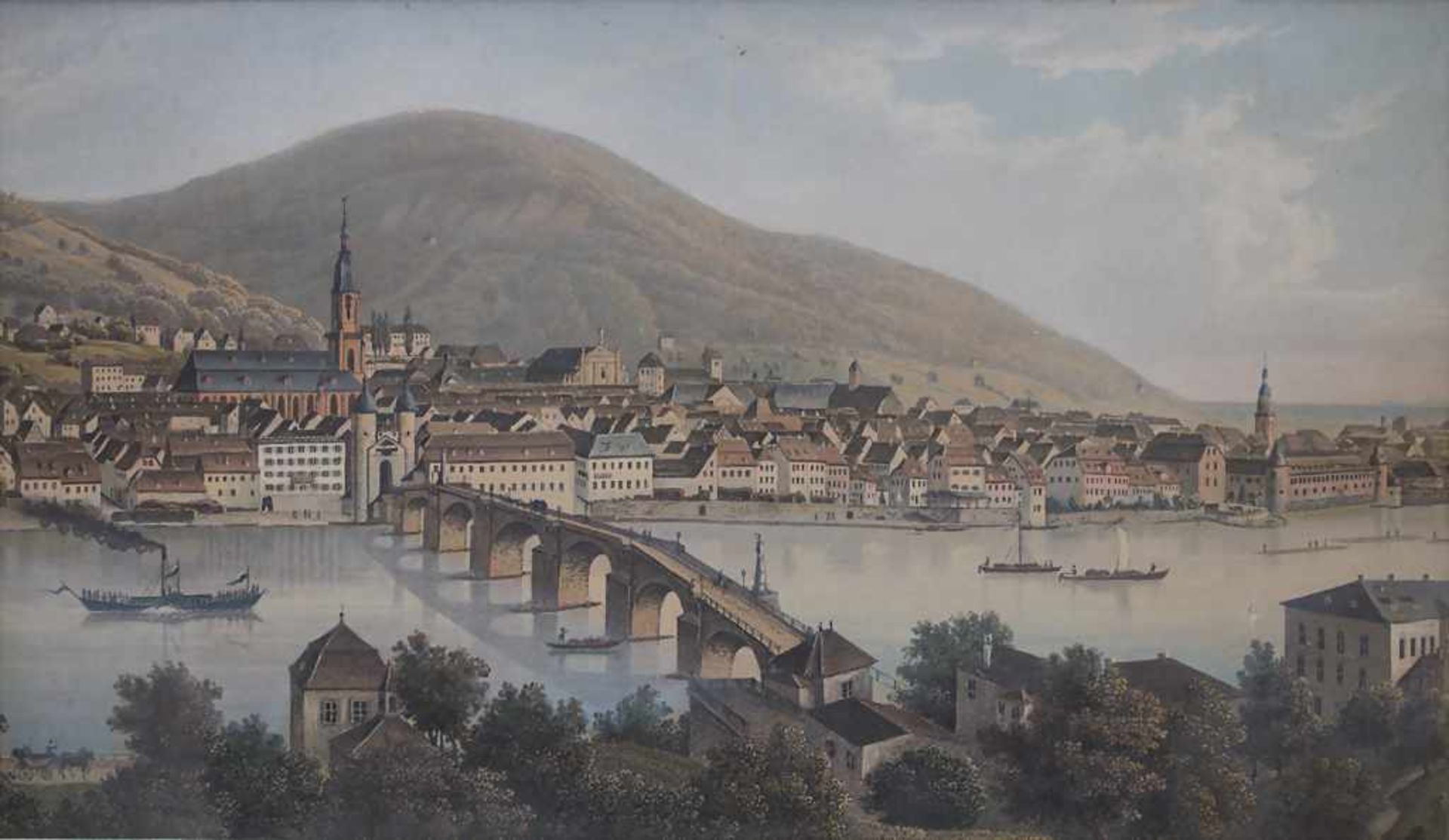 2 historische Ansichten Heidelbergs / 2 historic views of HeidelbergDarstellung: Blick über den - Image 3 of 4