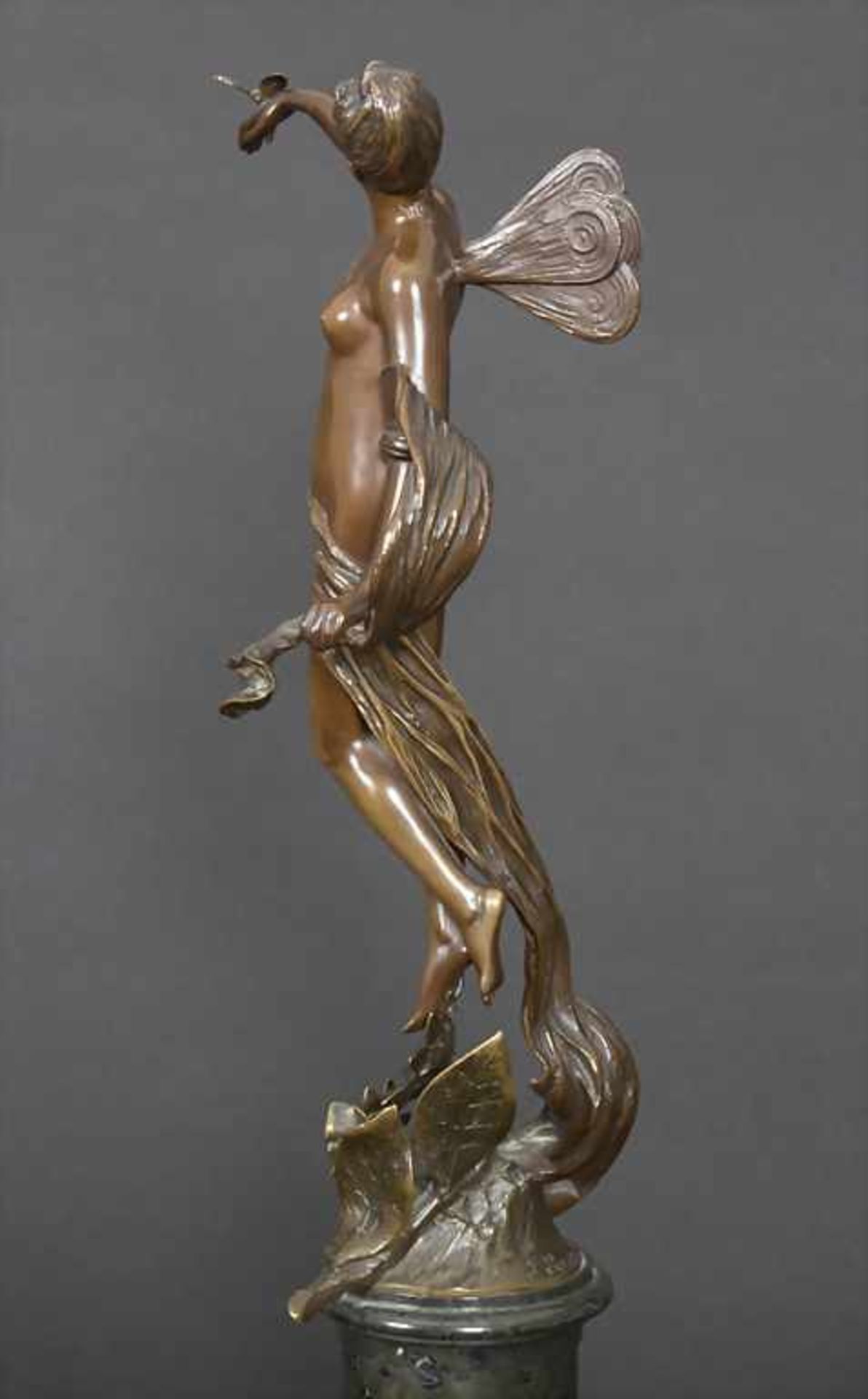 Franz Rosse (1858-1900), 'Die Psyche', BerlinMaterial: Bronze patiniert auf Serpentin Sockel, - Bild 3 aus 6