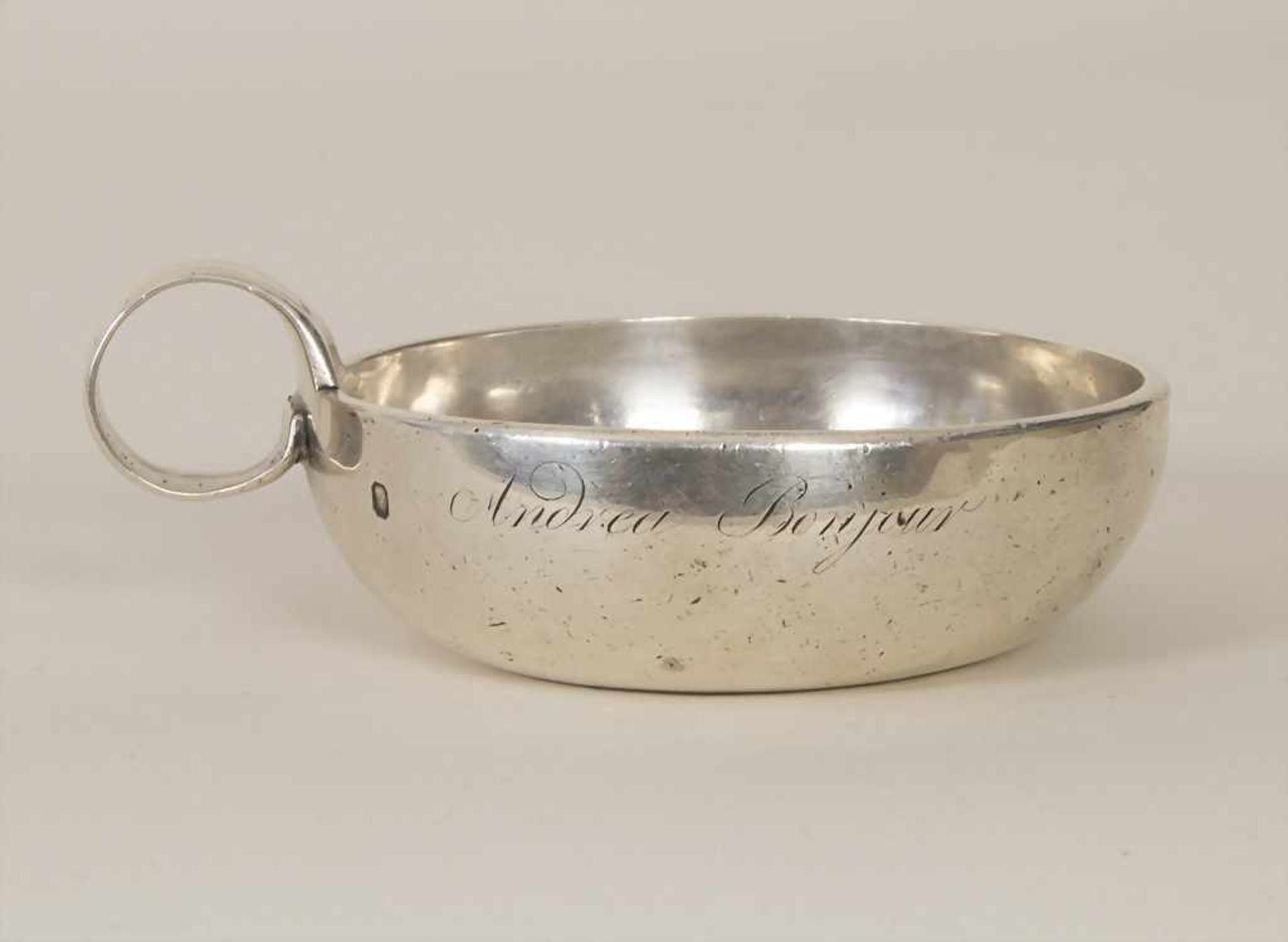 Weinprobierschale / A test vin / A silver wine tasting bowl, Pierre-Jean Meunier, Paris, um