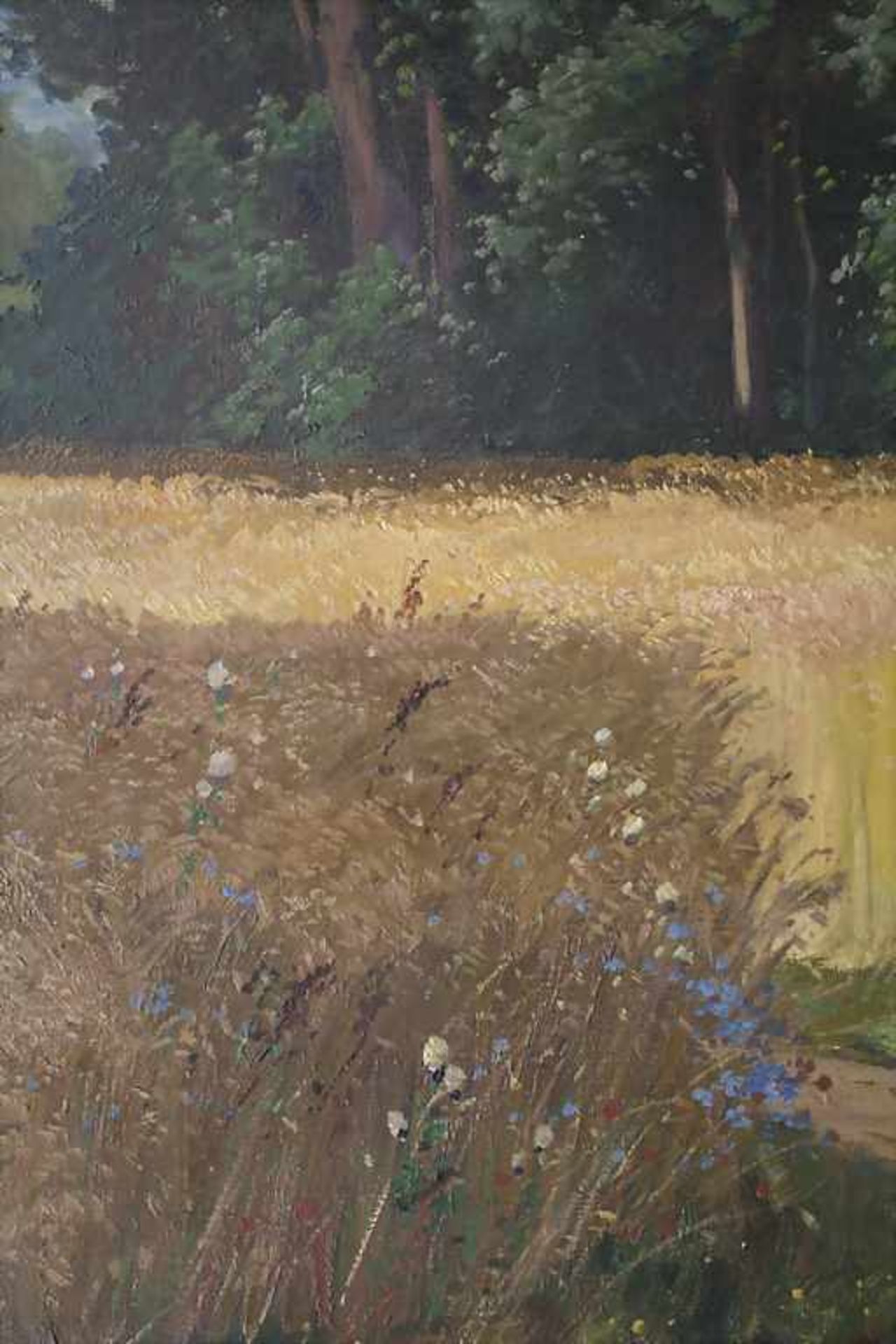 Karl Wagner (1796-1867), 'Weizenfeld am Waldrand' / 'A wheat field by the forest'Technik: Öl auf - Image 4 of 5