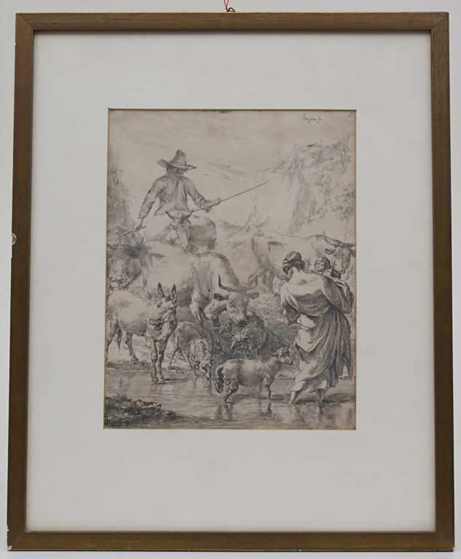Nicolaes Berchem (1620-1683), 'La traversée du ruisseau'Technik: Radierung auf Papier, gerahmt, - Image 2 of 4