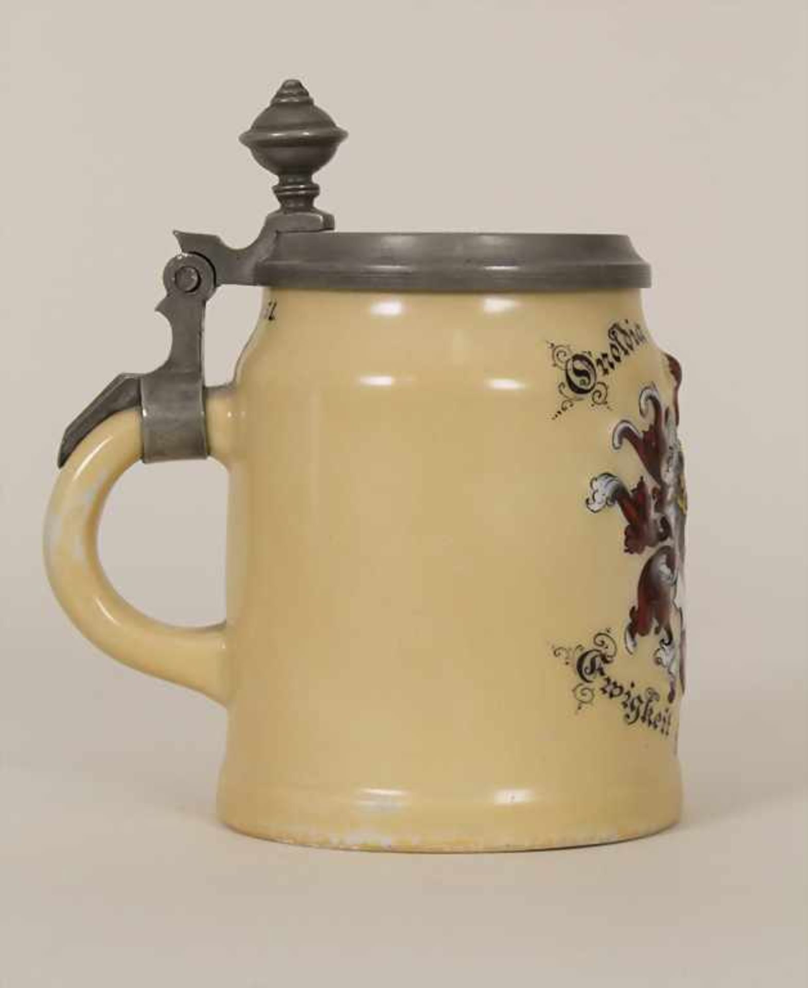 Studentika Bierkrug / A beer mug, deutsch, 1897Material/Technik: Porzellan, Boden mit Lithophanie ( - Image 4 of 7