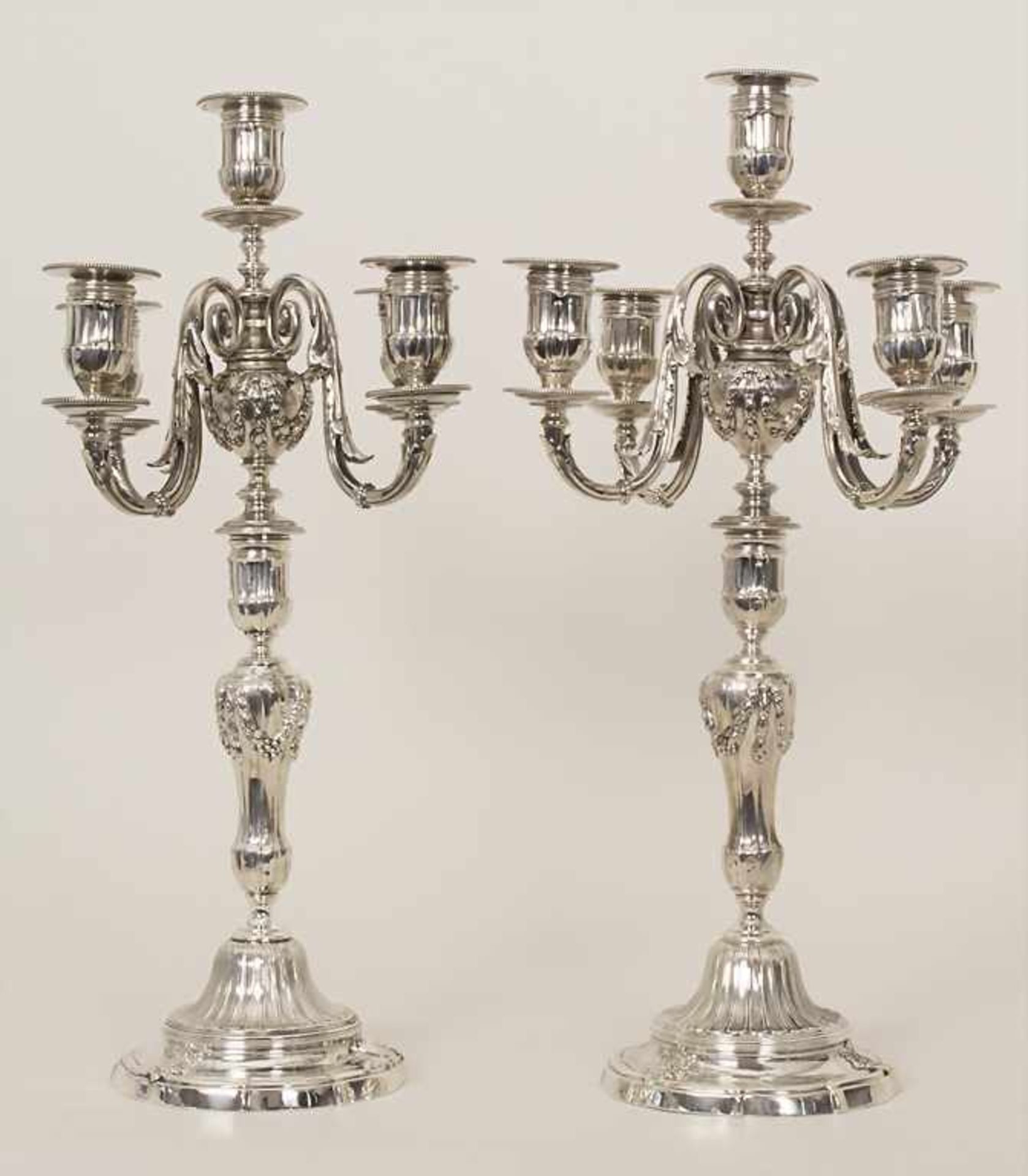 Paar Girandolen / A pair of silver girandoles, Ernest Compère, Paris, 1868-1888Material: Silber