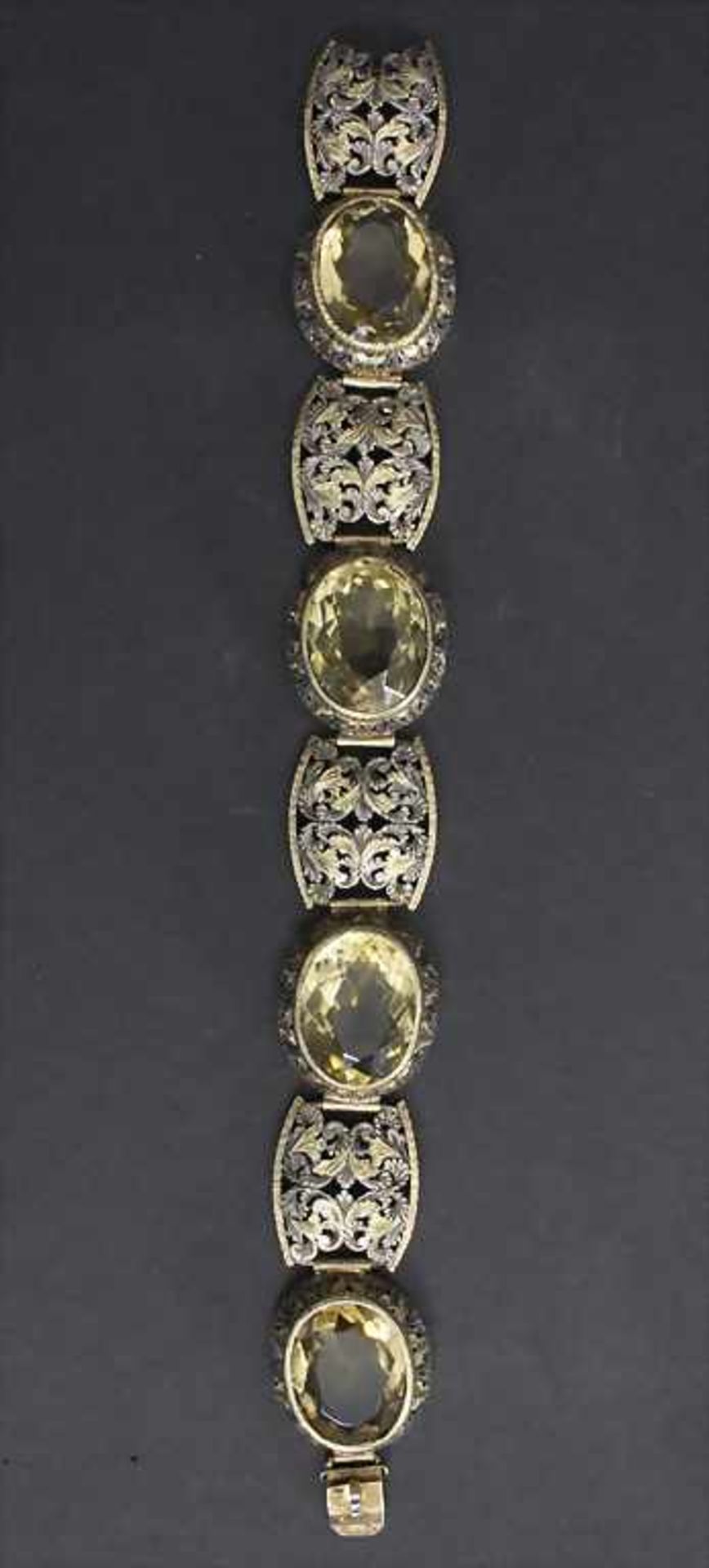 Armband mit Citrin / A bracelet with citrine, um 1870Material: Silber partiell Gold-plattiert,