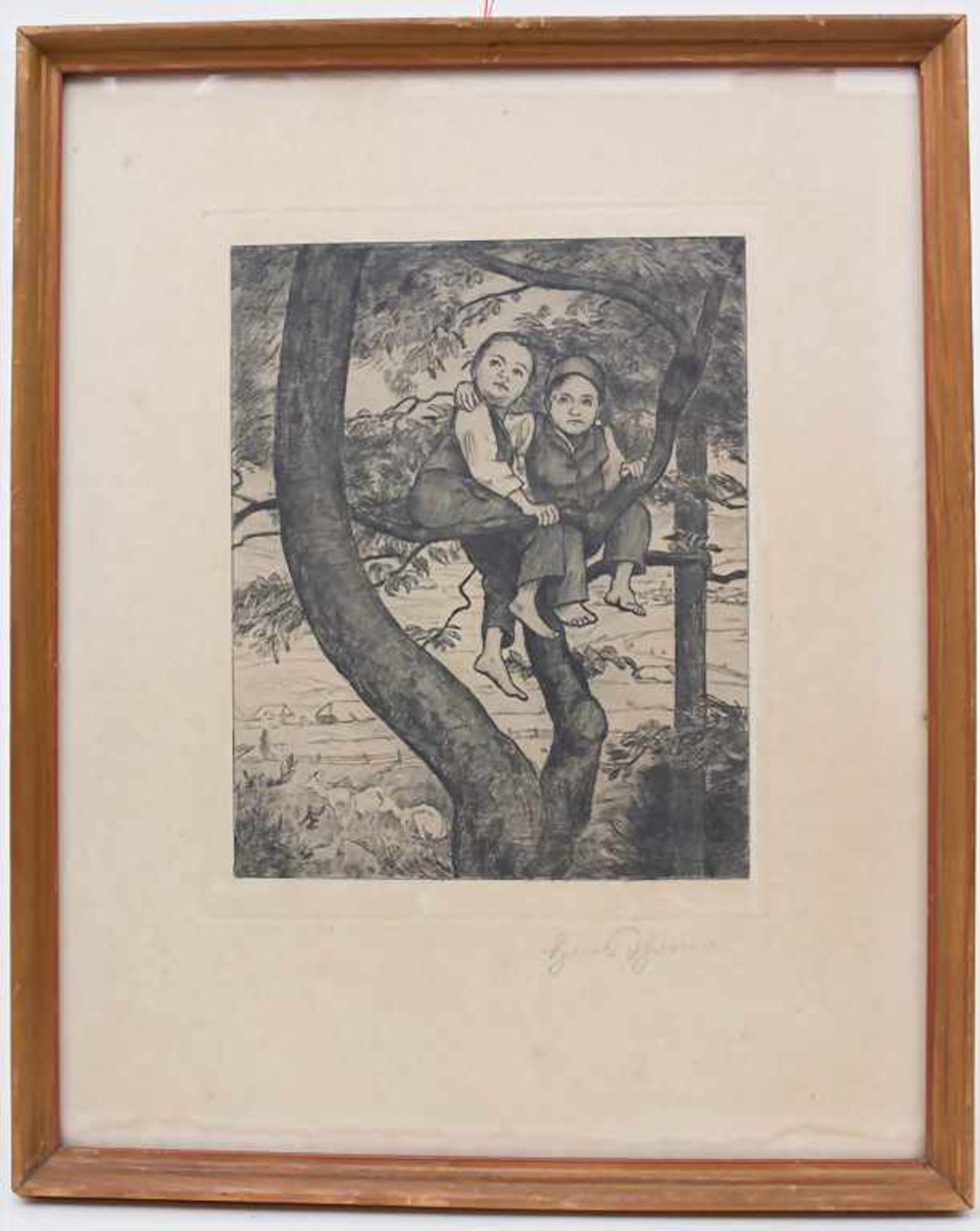 Hans Thoma (1839-1924), '2 Knaben auf einem Baum' / '2 boys on a tree'Technik: Radierung auf Papier, - Bild 2 aus 4