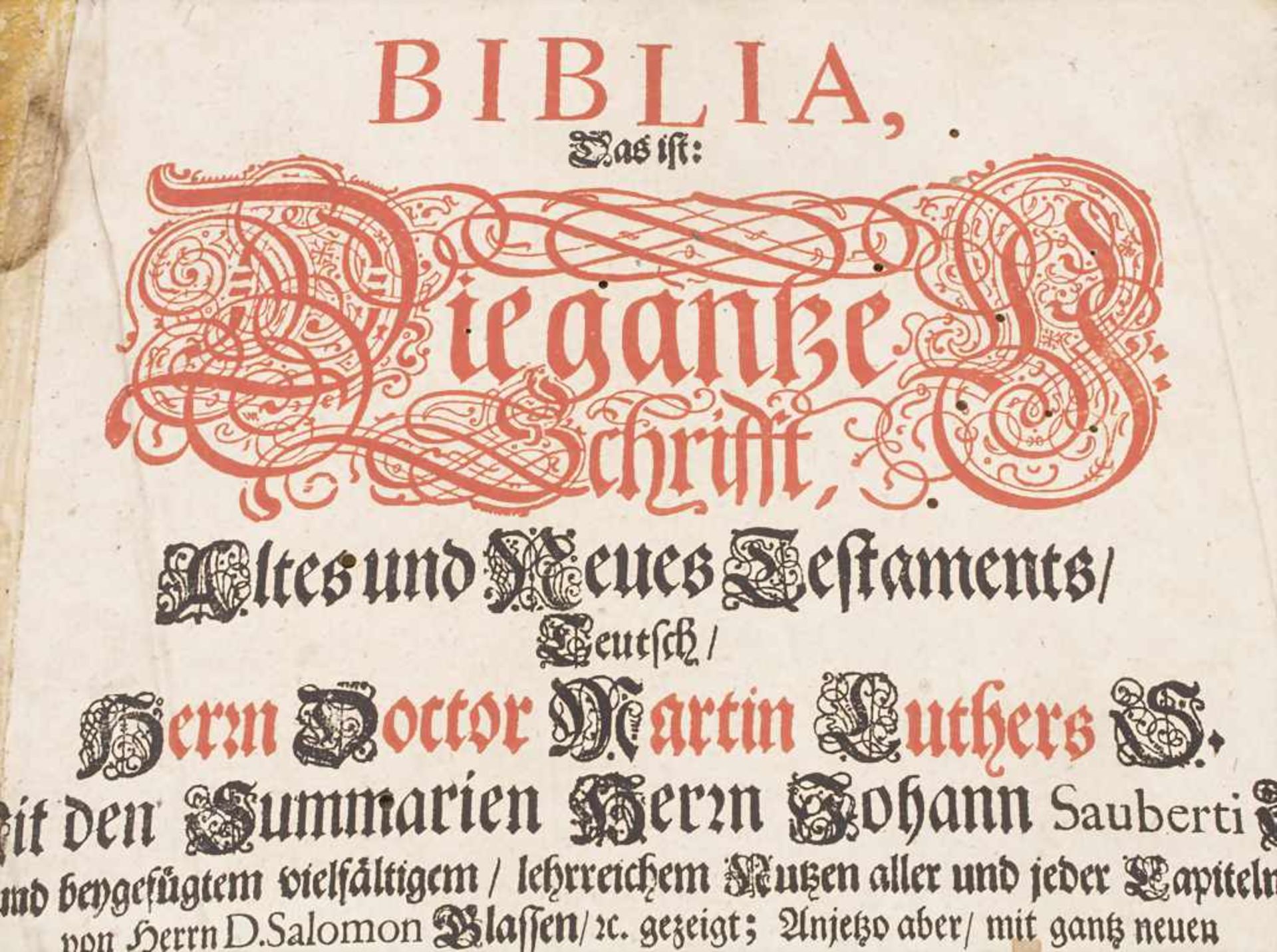 Lutherbibel, Endter, Nürnberg, 1693Titel: 'Das ist Die gantze H(eilige) Schrift, Altes und Neues - Bild 3 aus 6