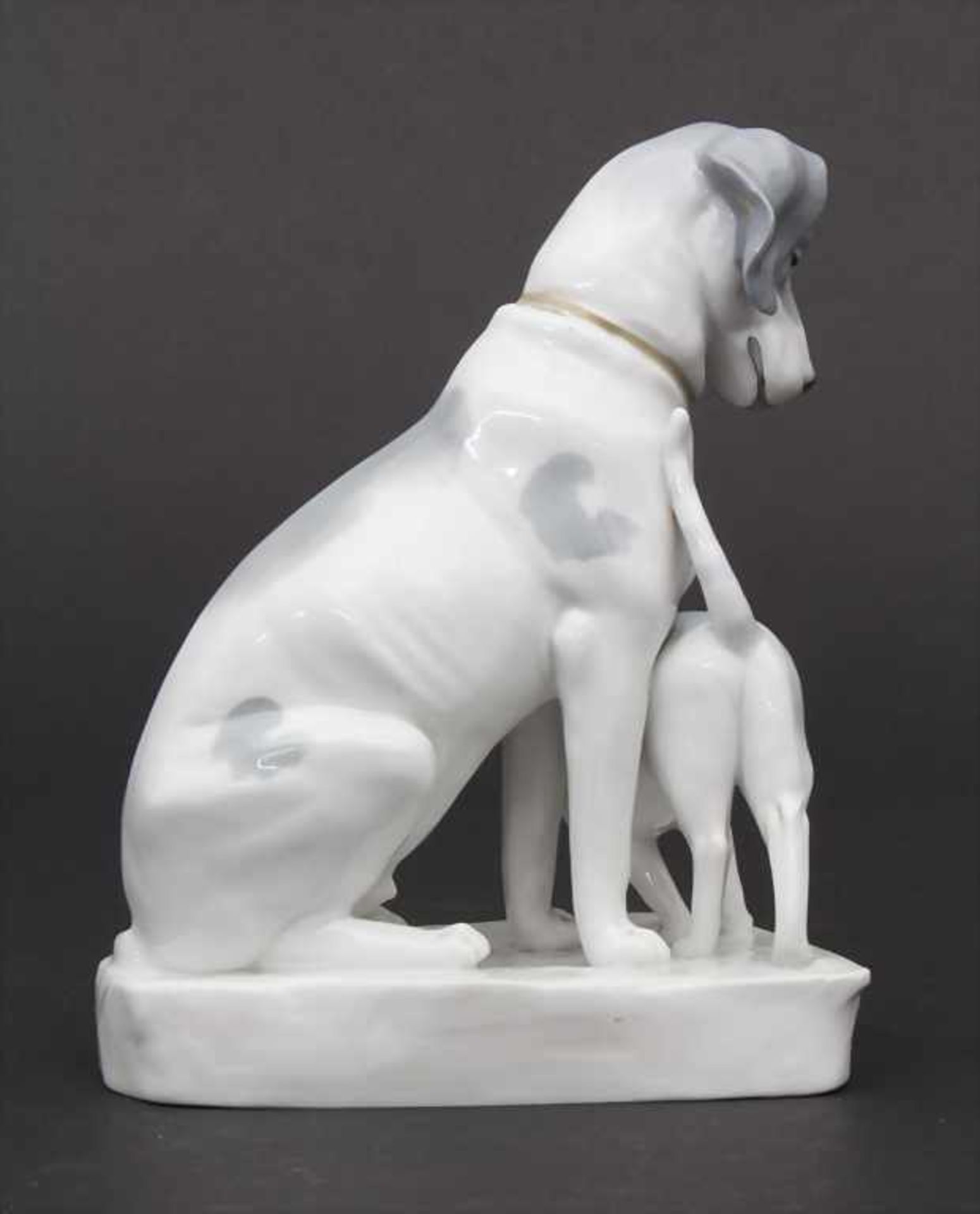 Jugendstil Tierfigurengruppe 'Hund und Katze' / An Art Nouveau figural group of a cat and a dog, - Image 2 of 6