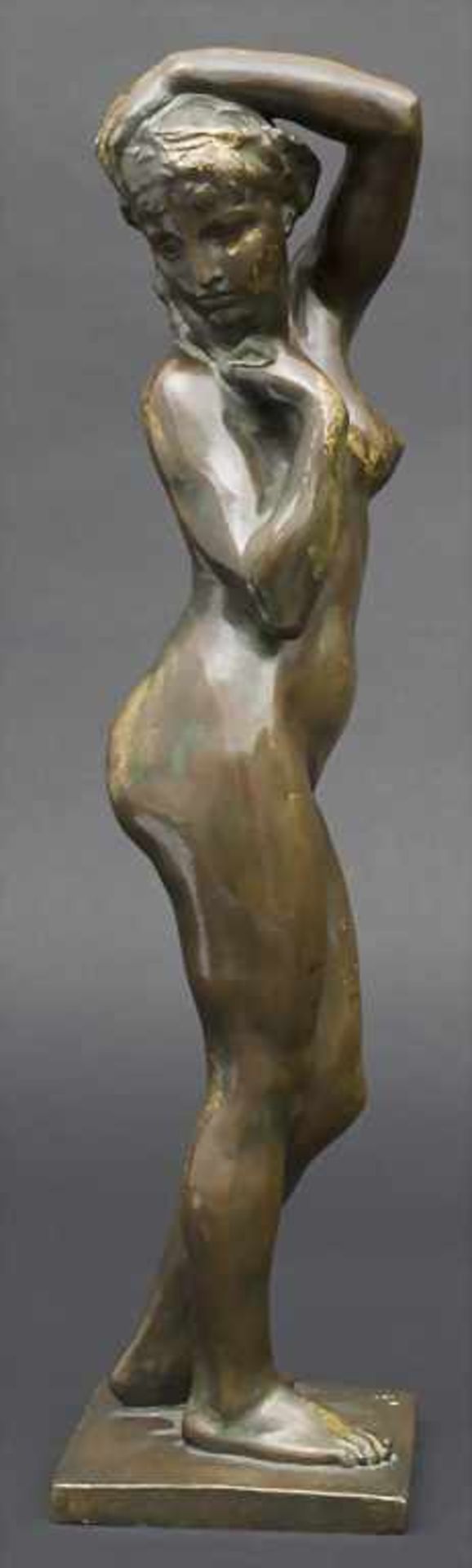 Frans Huygelen 1878-1940, Jugendstil Bronze, Weiblicher Akt / An Art Nouveau bronze sculpture of a - Image 4 of 6