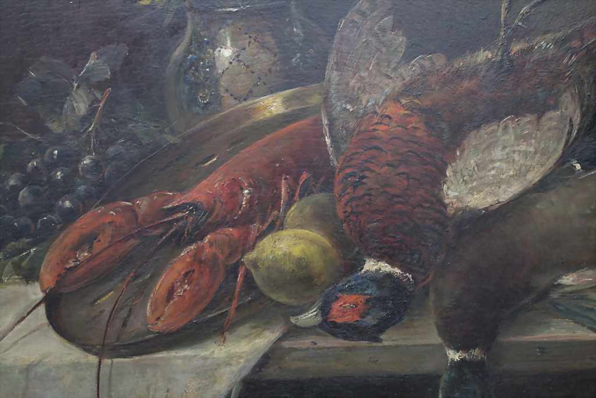 Moritz Müller (1869-1934), 'Stillleben mit Hummer und Fasan' / 'A still life with lobster and - Image 4 of 5
