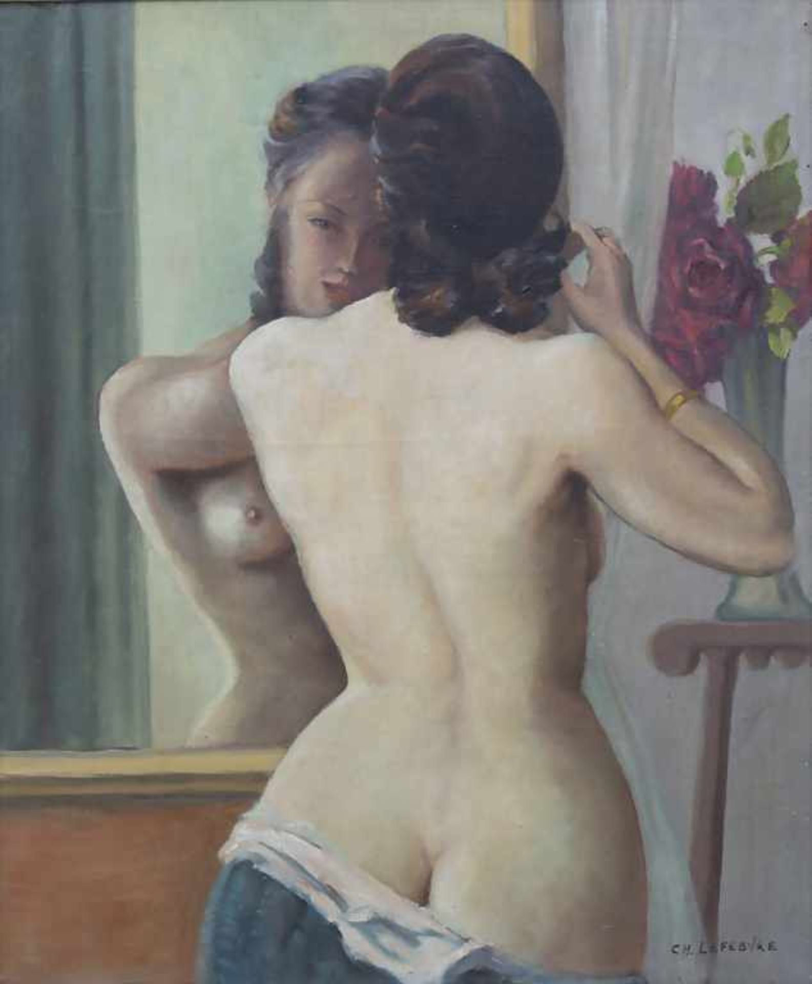 Charles Lefebvre (1846-1894), 'Weiblicher Akt' / 'A female nude'Technik: Öl auf Leinwand, gerahmt,