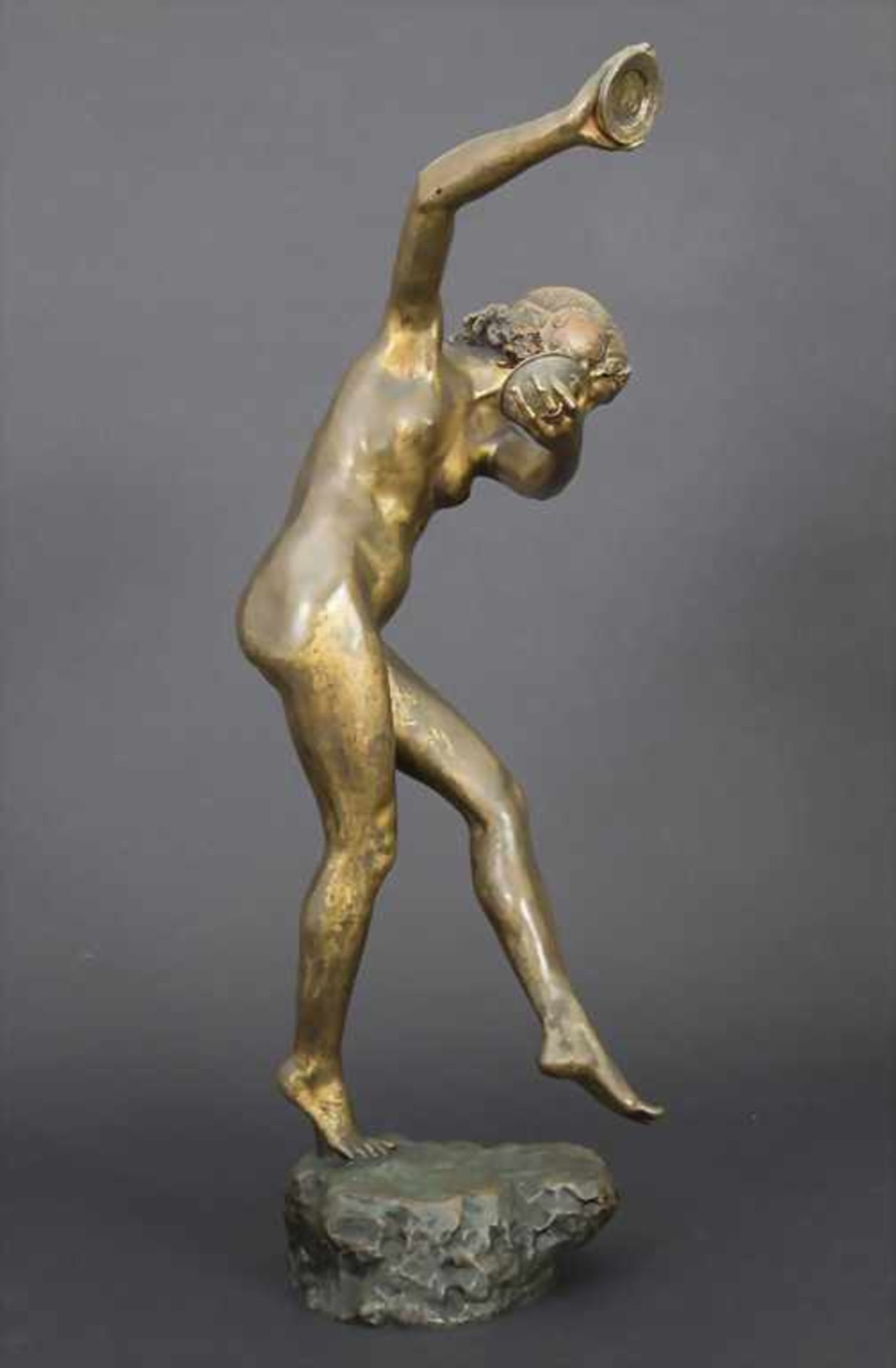 Jugendstil Tänzerin / An Art Nouveau Dancer, Laurence Dupuy, um 1910Material: Bronze, vergoldet, - Image 3 of 5