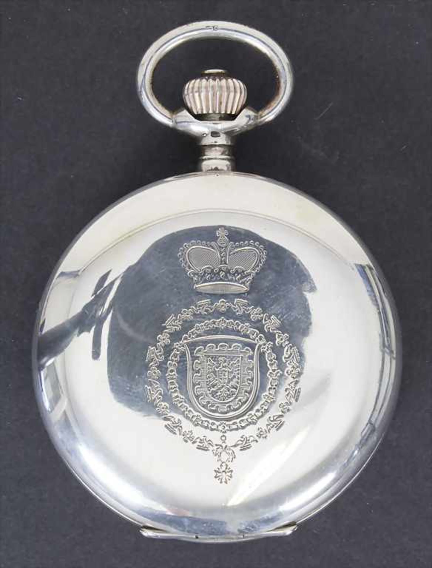 Fürst zu Fürstenberg, Omega Taschenuhr mit Widmung / Pocket watch with dedication, 1911Gravur: - Image 2 of 7