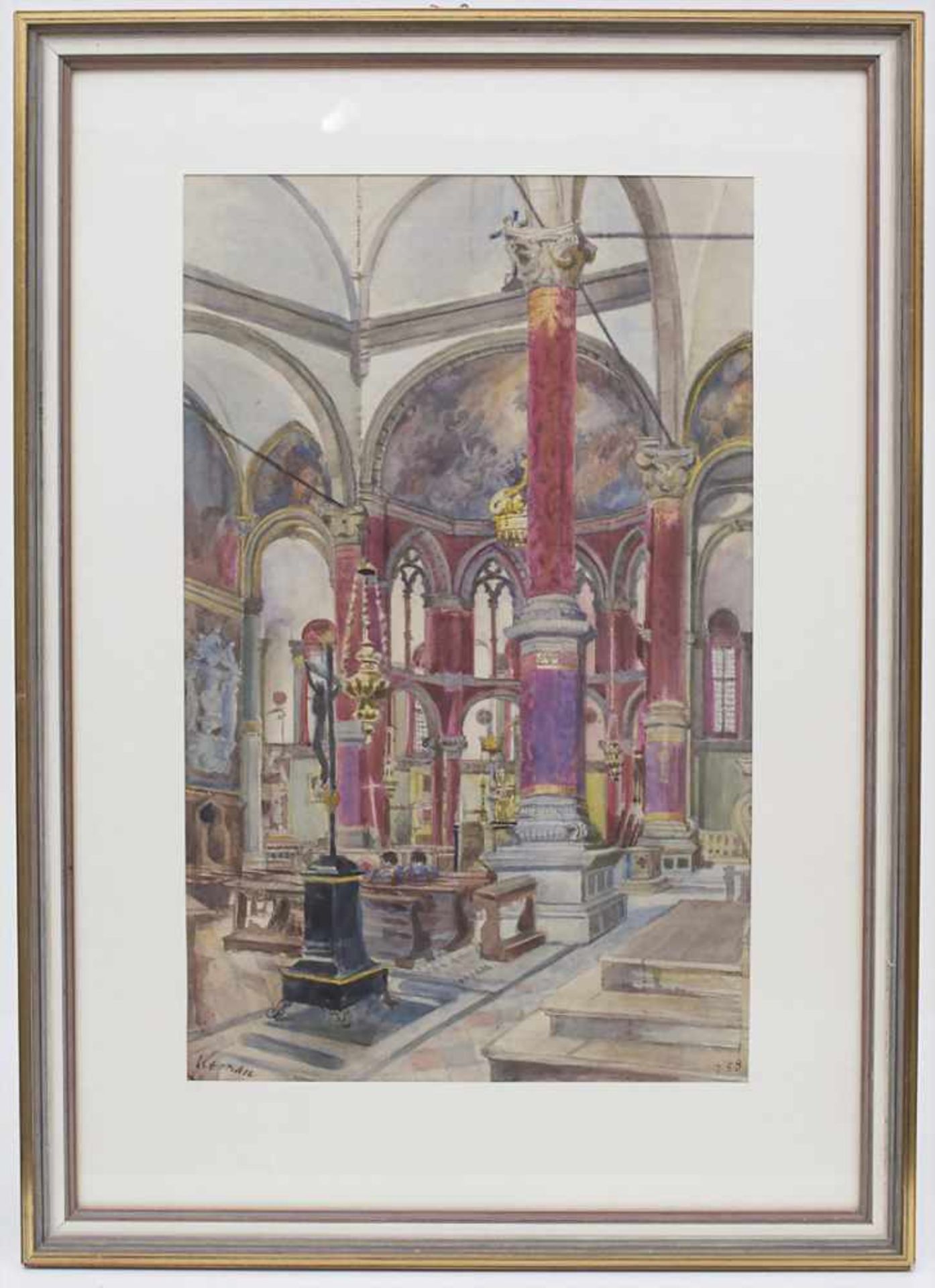 Viktor Roman (1841-1916), 'Kircheninterieur' / 'A church interior'Technik: Aquarell auf Papier, - Image 2 of 5