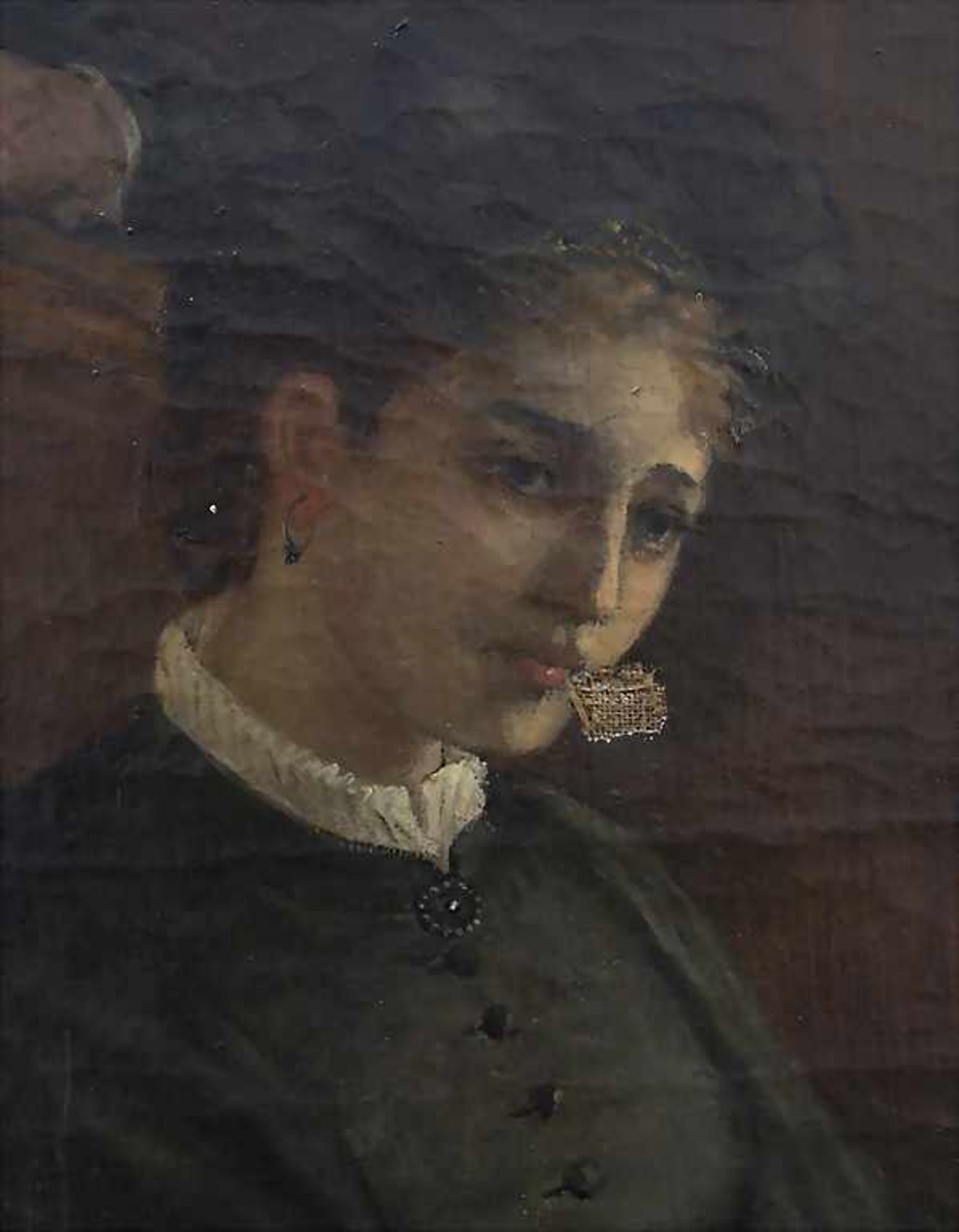 Joseph Emmanuel van den Bussche (1837-1908), 'Junge Dame im Zugabteil' / 'A young lady in a cabin' - Bild 4 aus 5