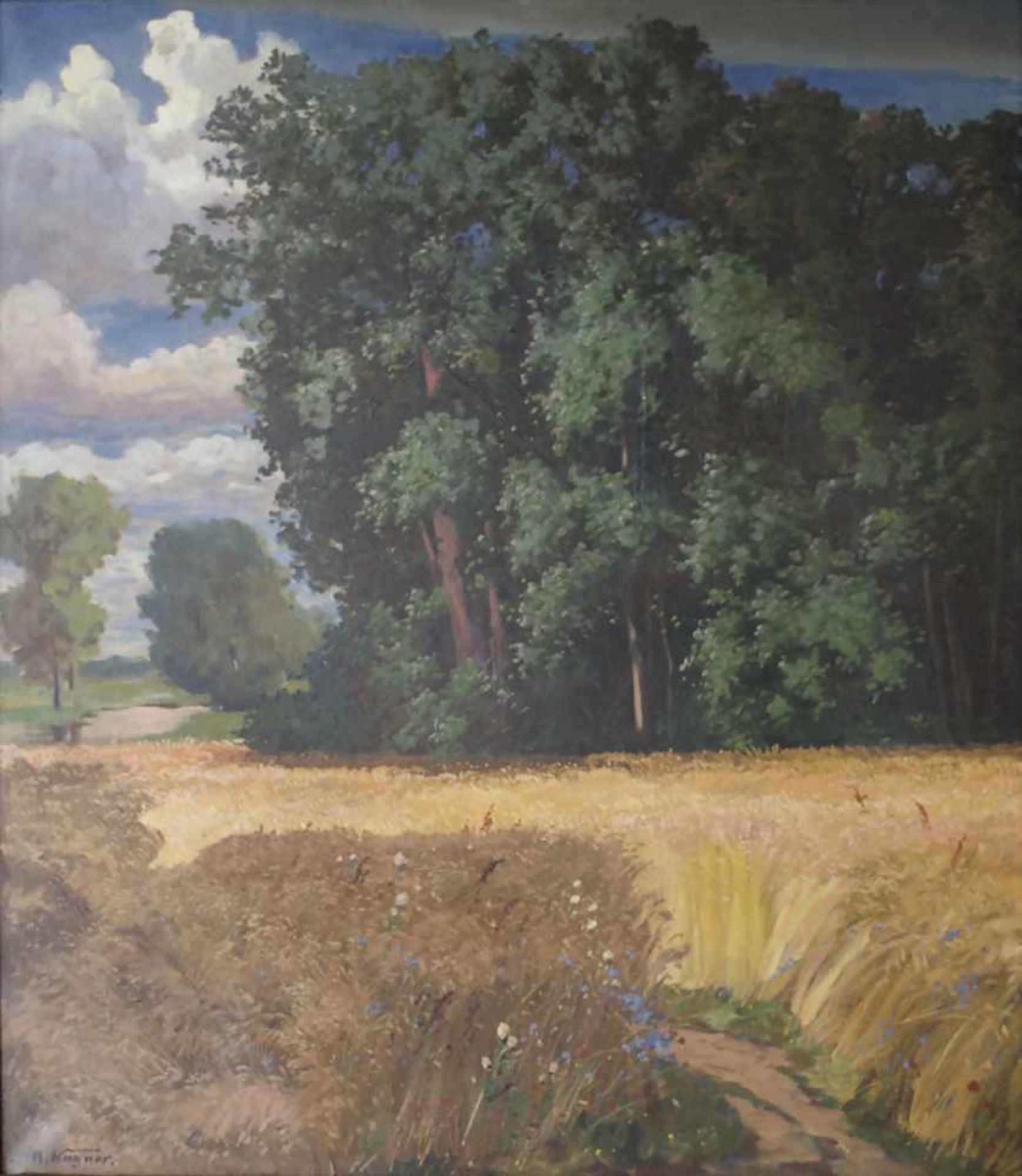 Karl Wagner (1796-1867), 'Weizenfeld am Waldrand' / 'A wheat field by the forest'Technik: Öl auf