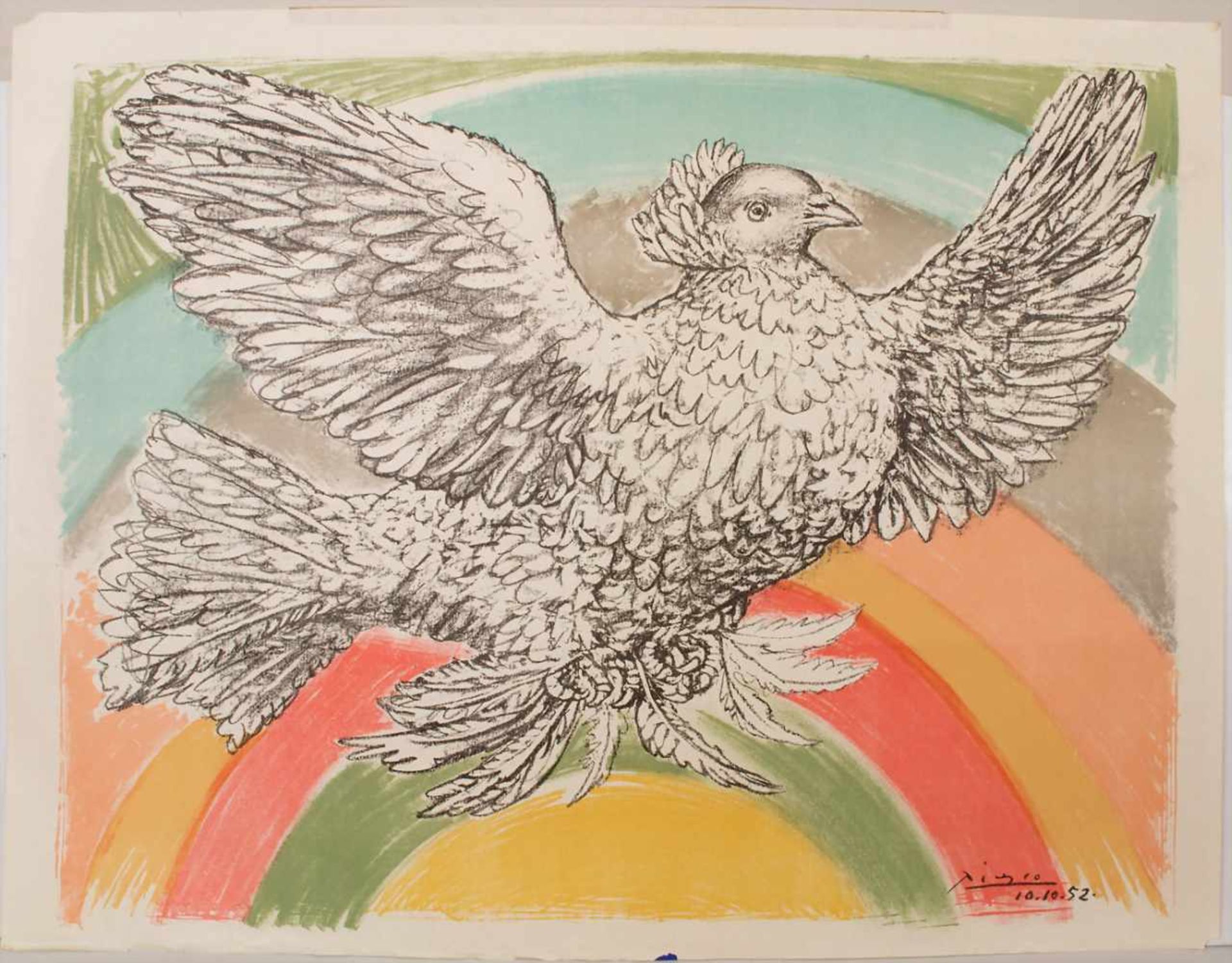 Pablo Picasso (1881 - 1973), 'La colombe volant à l'arc-en-ciel'Technik: Farblithografie auf Papier,