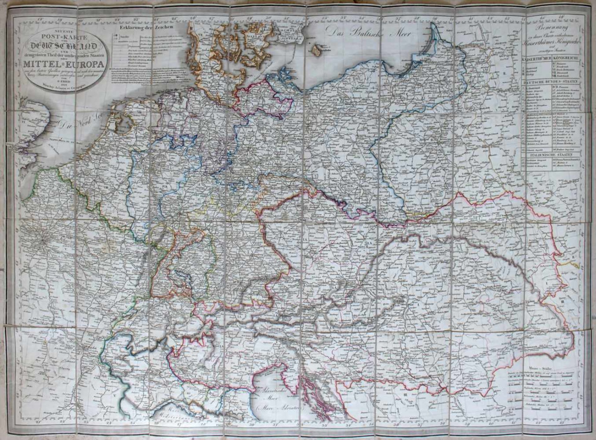 Franz Fried (19. Jh.), Historische Karte Deutschlands und Mittel-Europas / A historic map of Germany