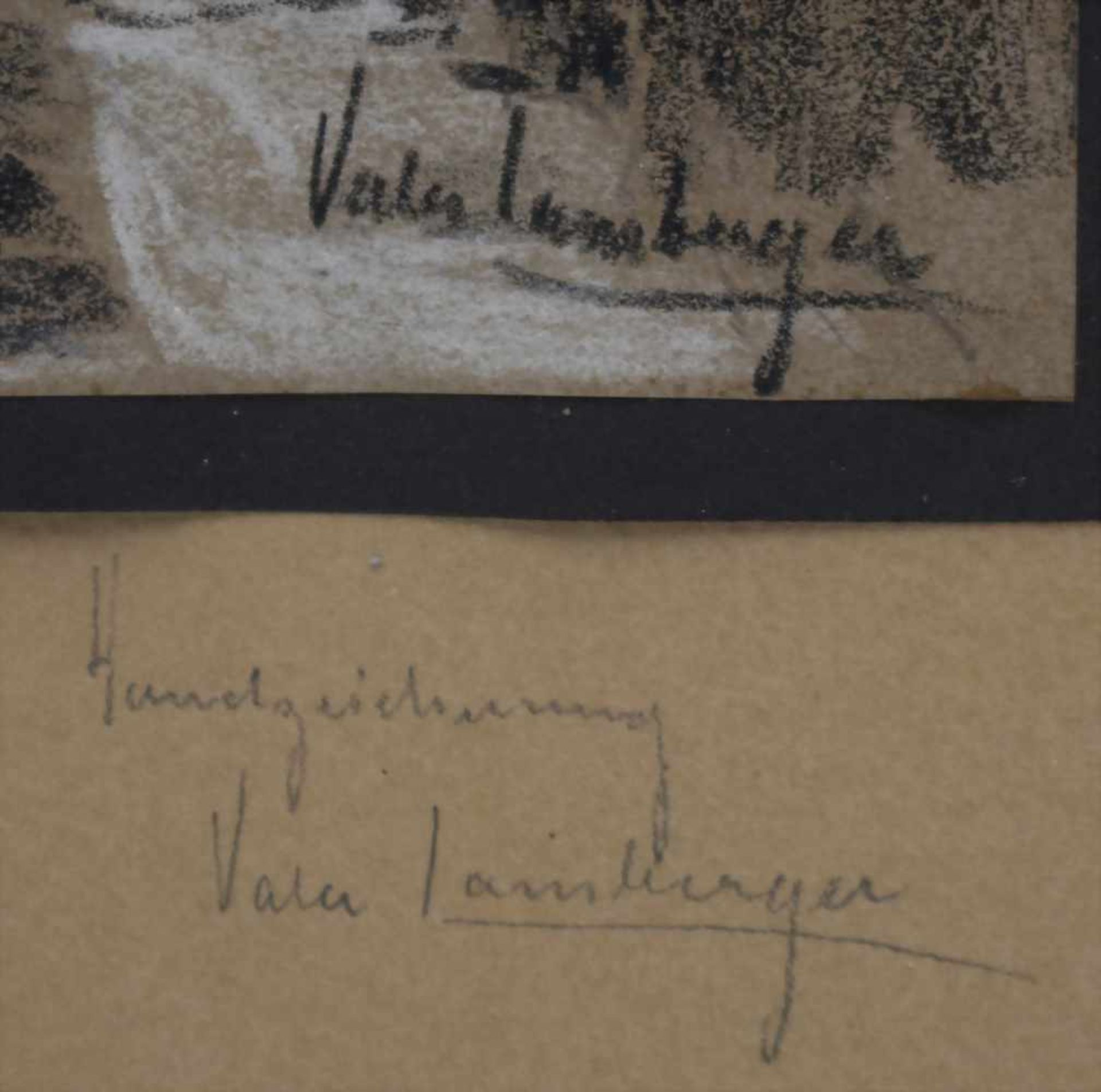 Vala Lamberger (1877-1953), 'Heppenheim an der Bergstraße -Schulgässchen'Technik: Kreide auf Papier, - Image 3 of 4