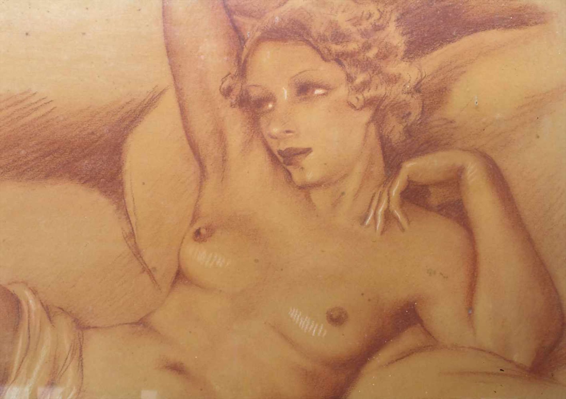 Lorenzi (tätig 1930er Jahre), 'Weiblicher Akt' / 'A female nude'Technik: Kreide auf Karton, partiell - Image 4 of 5