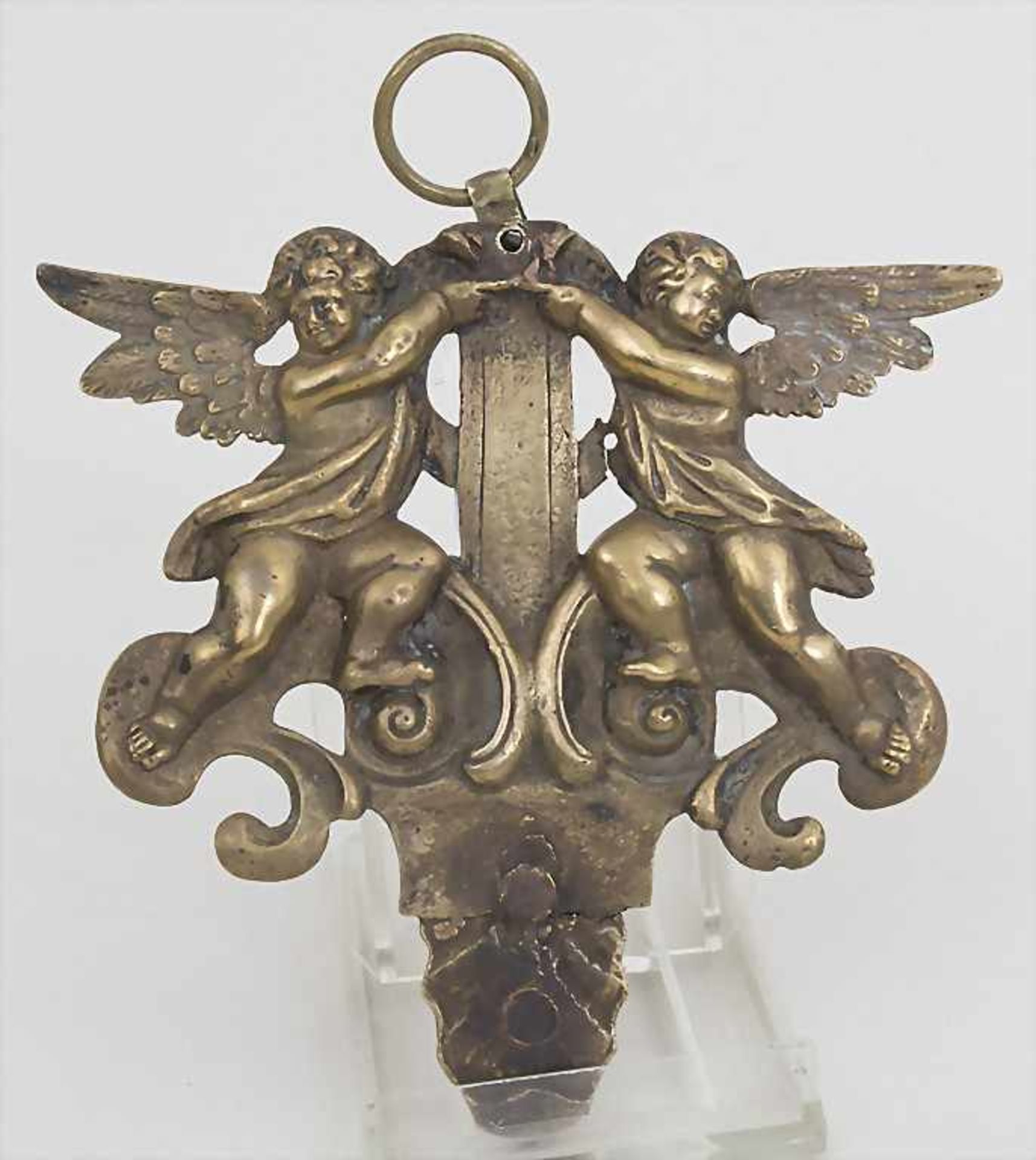 Wand-Applique mit Barock-Engeln / A wall plaque with a pair of baroque angel, 18. Jh.Material: