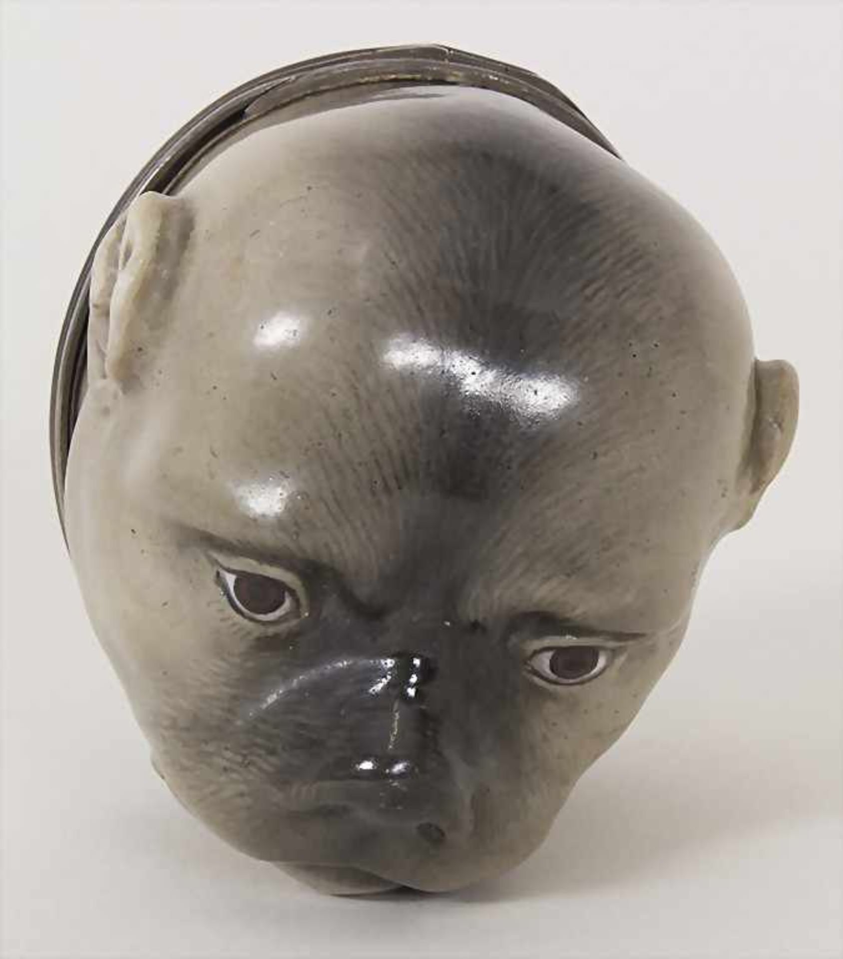 Tabatiere 'Mopskopf' / A snuff-box in the form of a pug's head, Meissen, um 1750Material: Porzellan, - Bild 10 aus 11