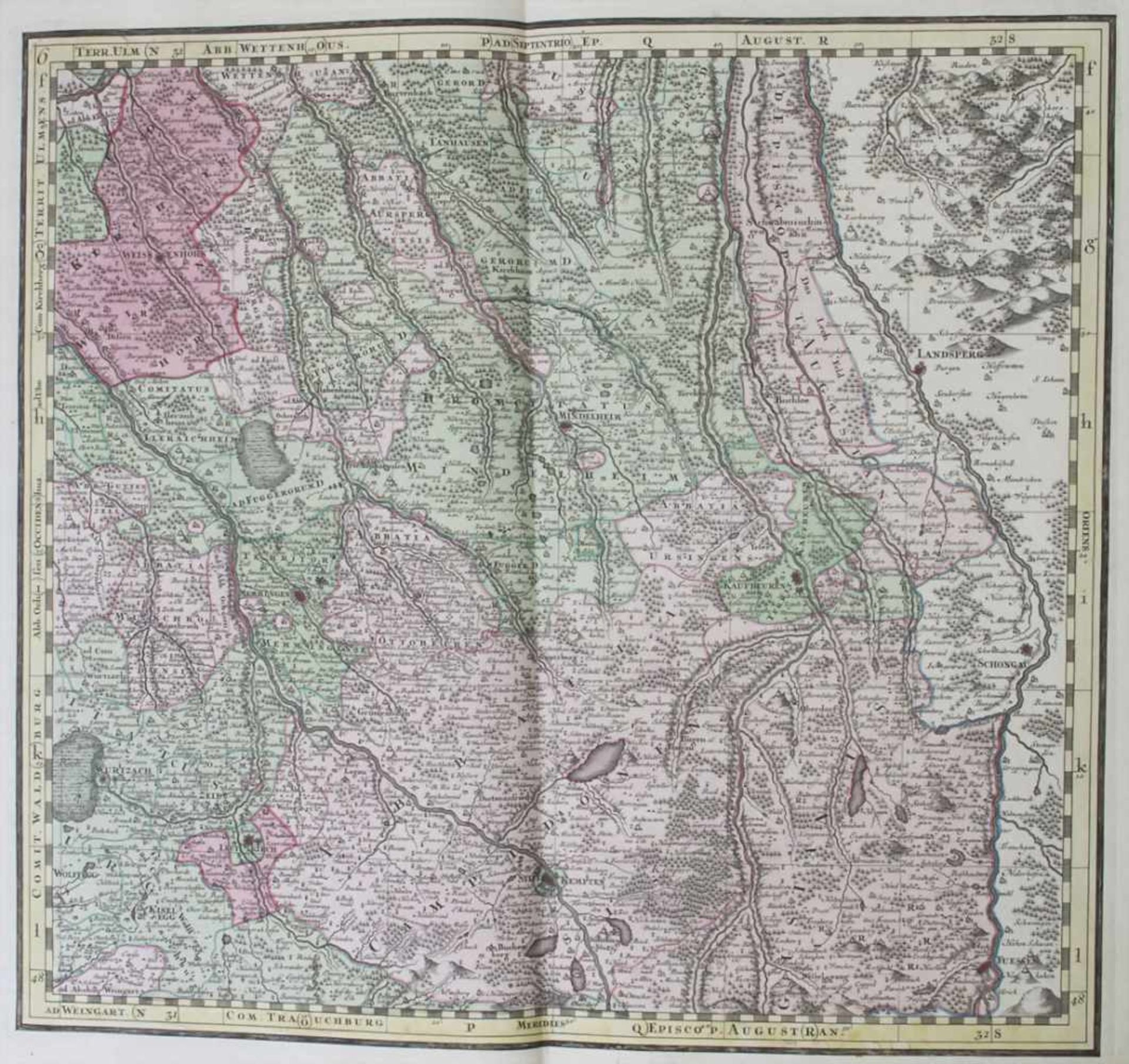 Matthias Seutter (1678-1757), Historische Karte 'Suevia Universa' / A historic map 'Suevia