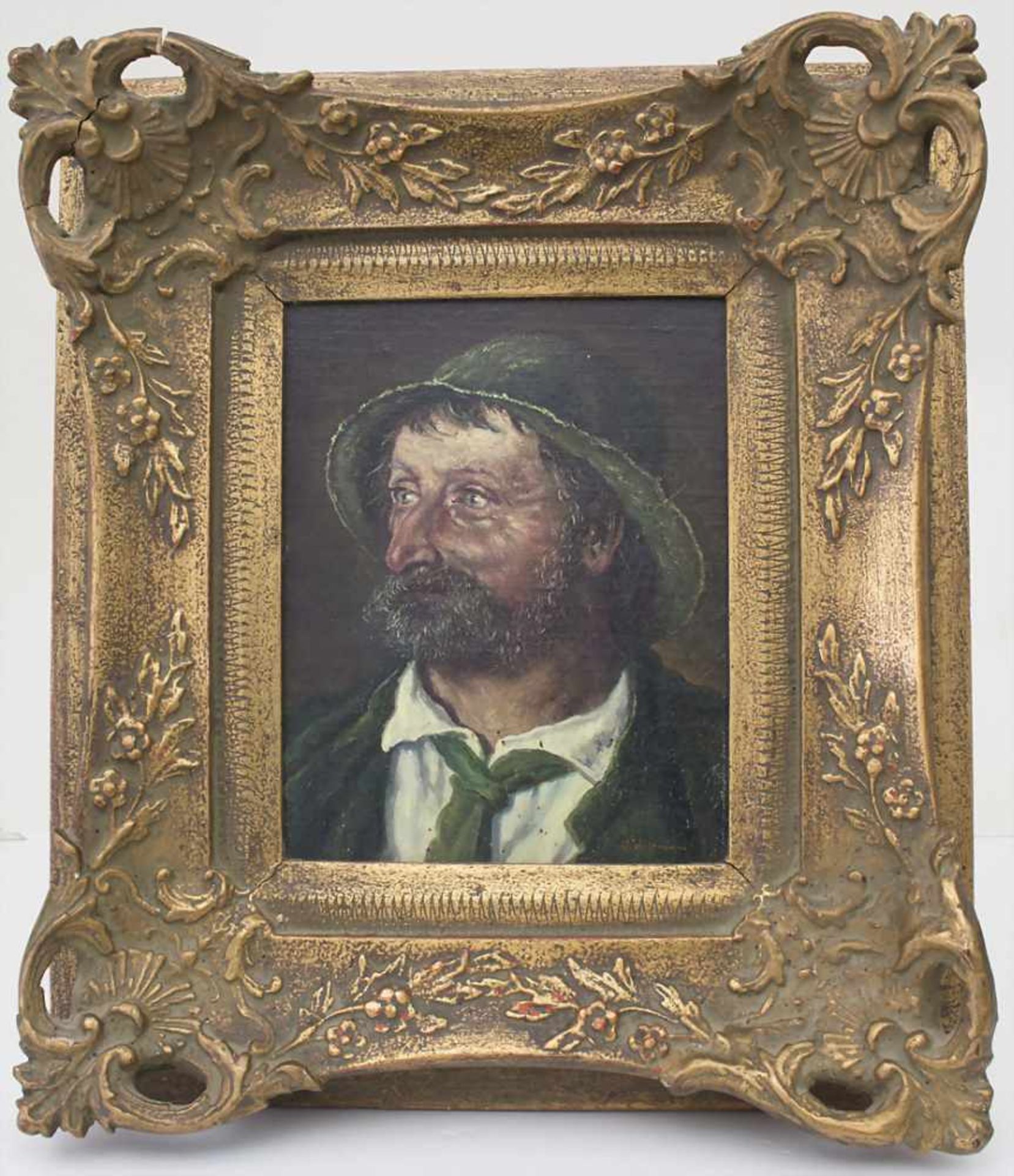 J. Hoffmann (19.Jh), 'Porträt eines Bärtigen mit Hut' / 'A portrait of a bearded man'Technik: Öl auf - Image 2 of 4