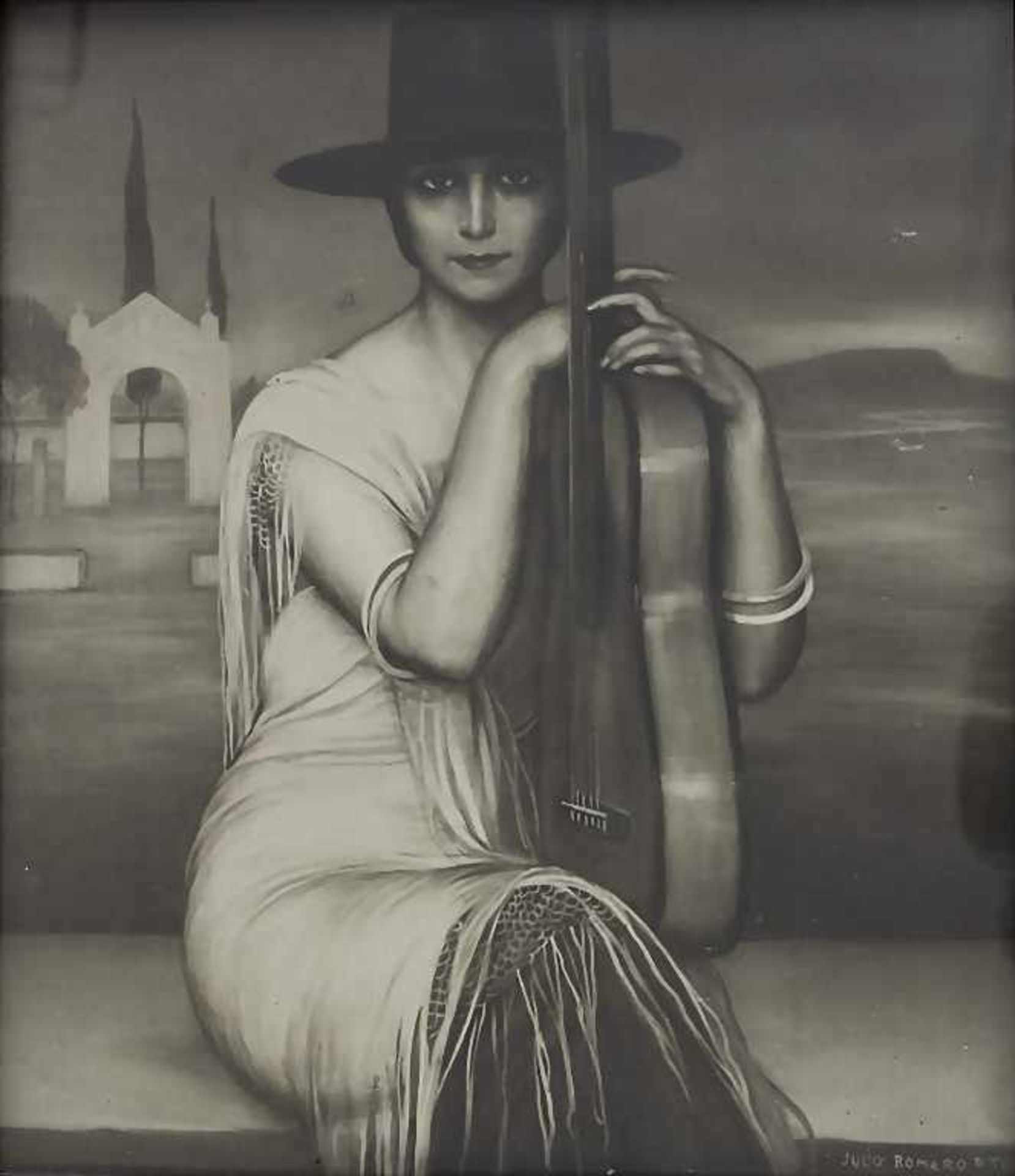 Julio Romero de Torres (1874-1930), gerahmte Fotographie, wohl 'Dora La Cordobesita'Technik: s/w