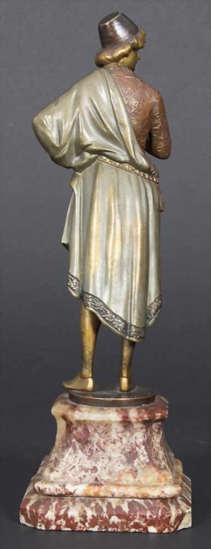 Jugendstil Skulptur, Adliger-Jüngling, Keck Hans (1875-1941)Material: Bronze, polychrom patiniert, - Image 3 of 6